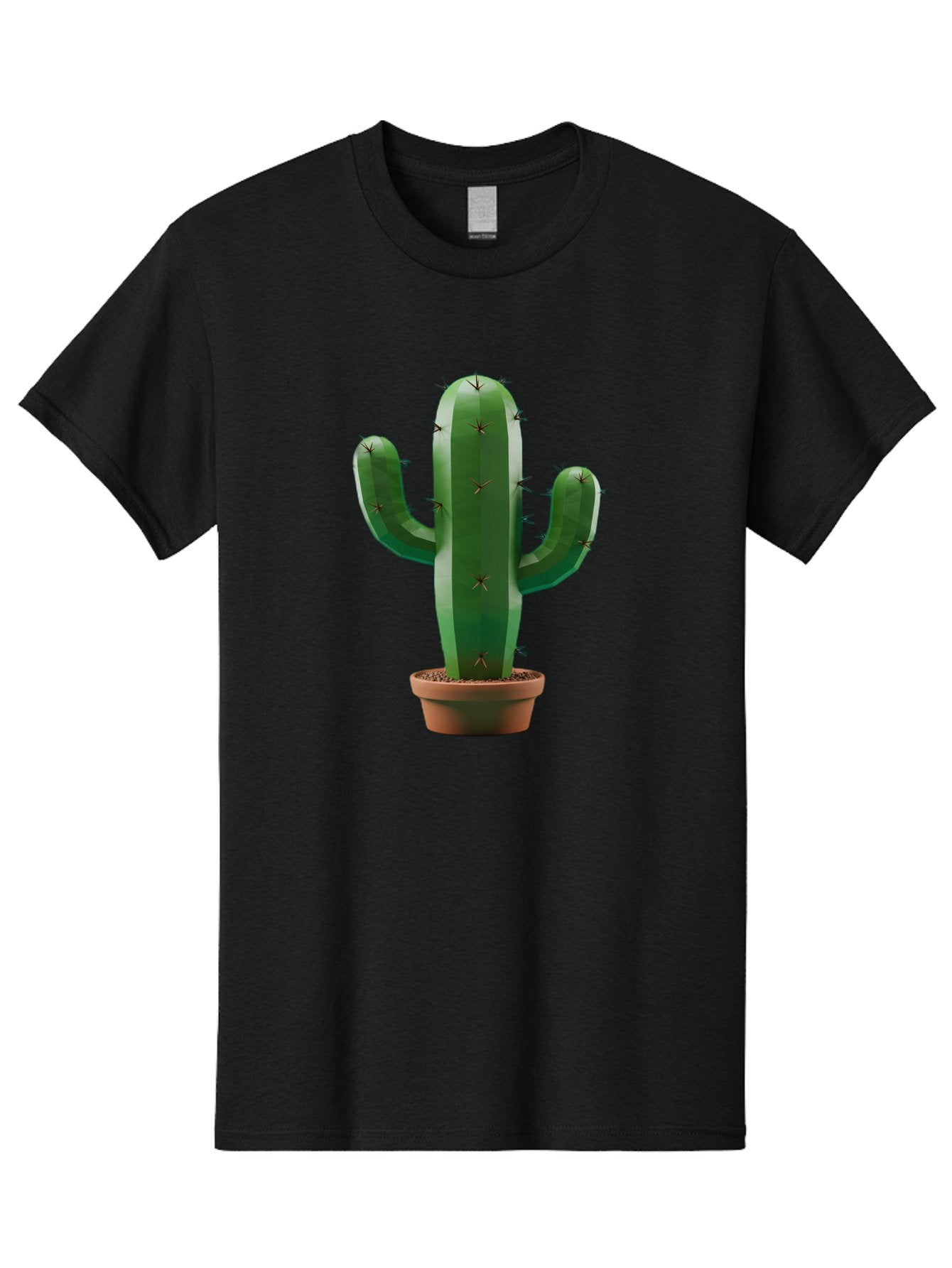 Cactus-In-Pot-4 Men'S Graphic Tee, 100% Cotton, Comfortable Casual Summer Wear, Machine Washable, Cactus In Pot, Spiky Succulent, Desert Plant, Indoor Decoration, Low-Maintenance Gardening, Houseplant, Potted Cactus Bac747 6
