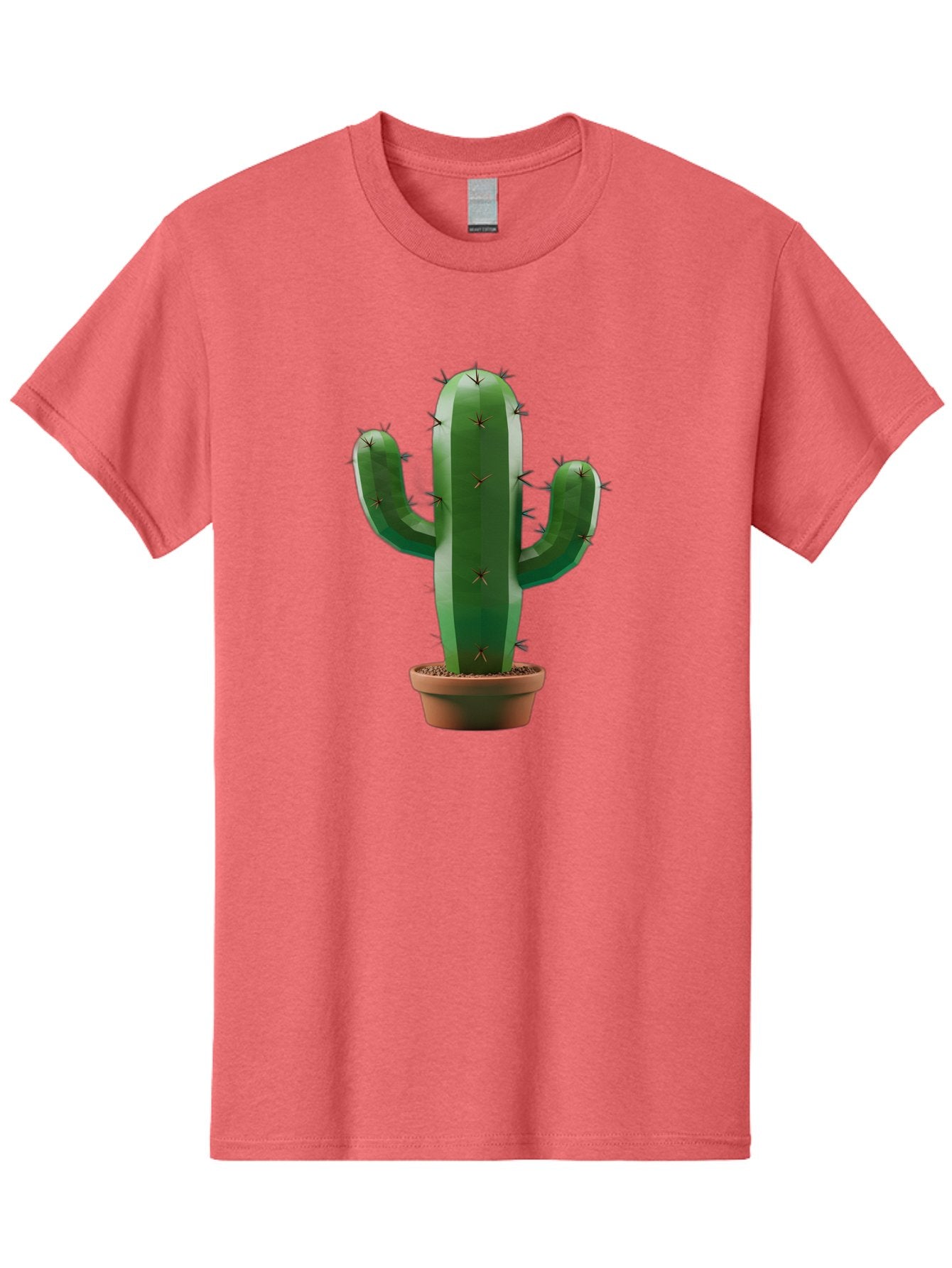 Cactus-In-Pot-4 Men'S Graphic Tee, 100% Cotton, Comfortable Casual Summer Wear, Machine Washable, Cactus In Pot, Spiky Succulent, Desert Plant, Indoor Decoration, Low-Maintenance Gardening, Houseplant, Potted Cactus Bac747 3