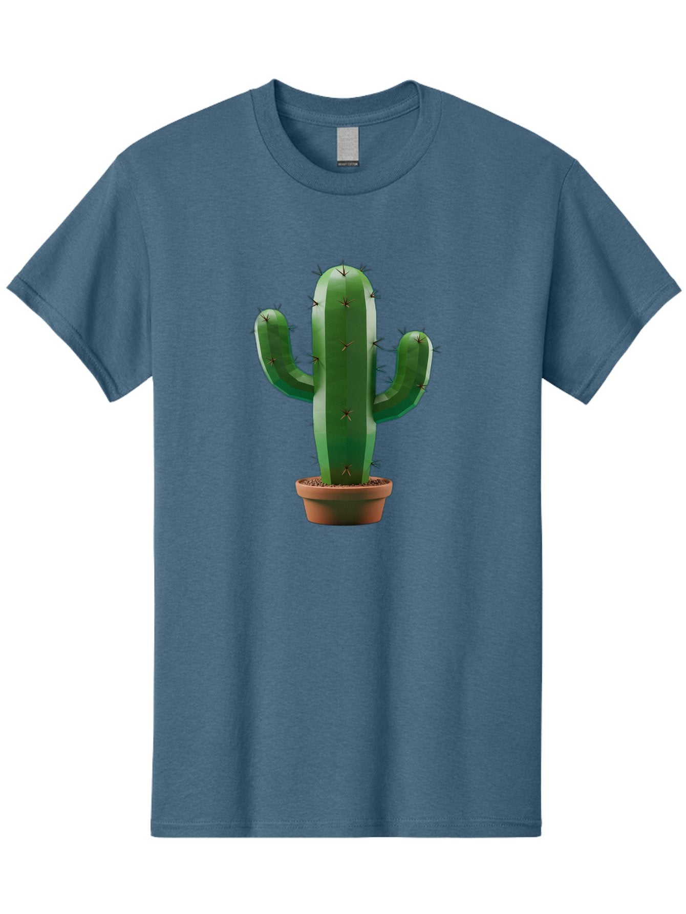 Cactus-In-Pot-4 Men'S Graphic Tee, 100% Cotton, Comfortable Casual Summer Wear, Machine Washable, Cactus In Pot, Spiky Succulent, Desert Plant, Indoor Decoration, Low-Maintenance Gardening, Houseplant, Potted Cactus Bac747 12