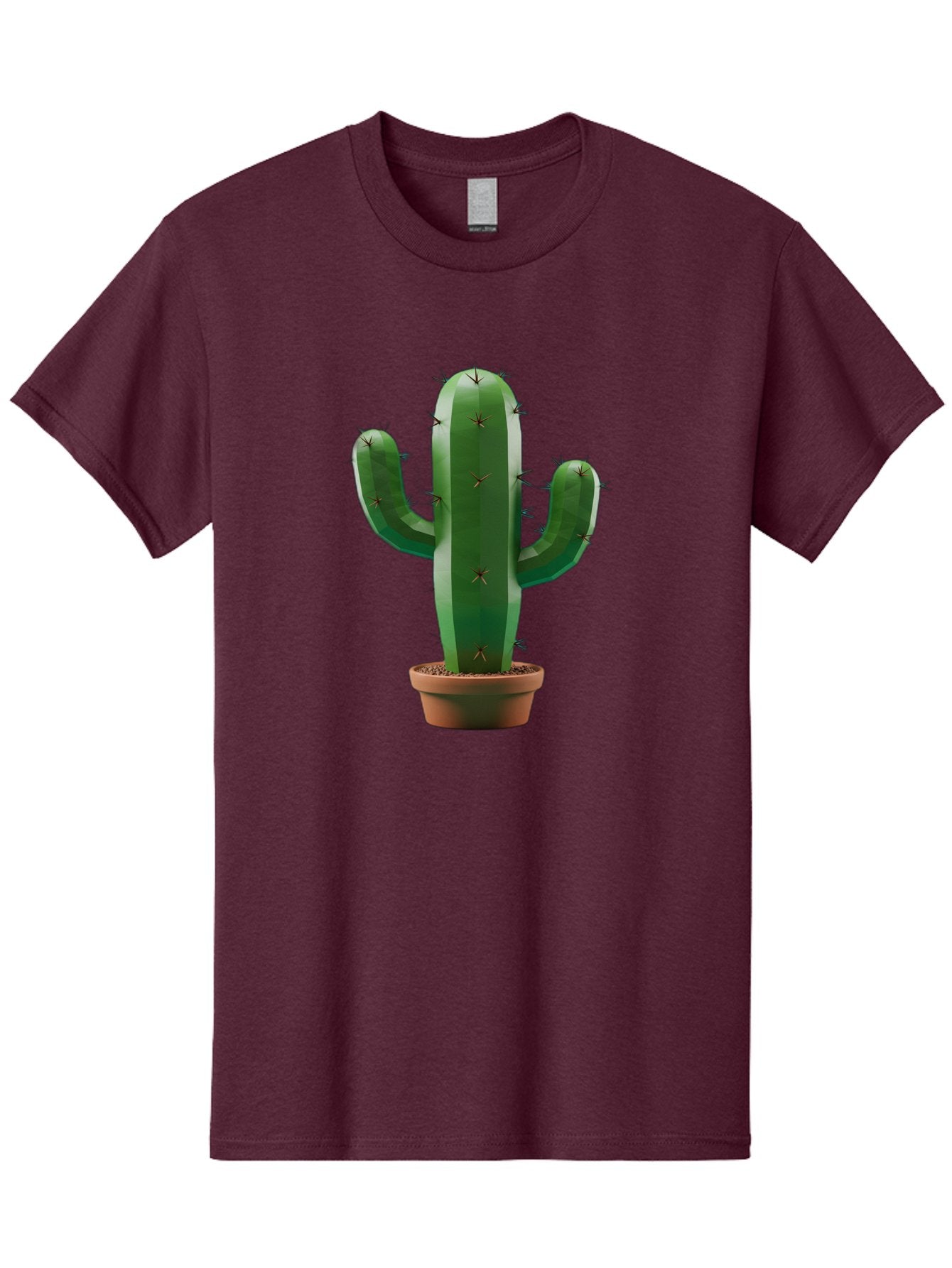 Cactus-In-Pot-4 Men'S Graphic Tee, 100% Cotton, Comfortable Casual Summer Wear, Machine Washable, Cactus In Pot, Spiky Succulent, Desert Plant, Indoor Decoration, Low-Maintenance Gardening, Houseplant, Potted Cactus Bac747 11