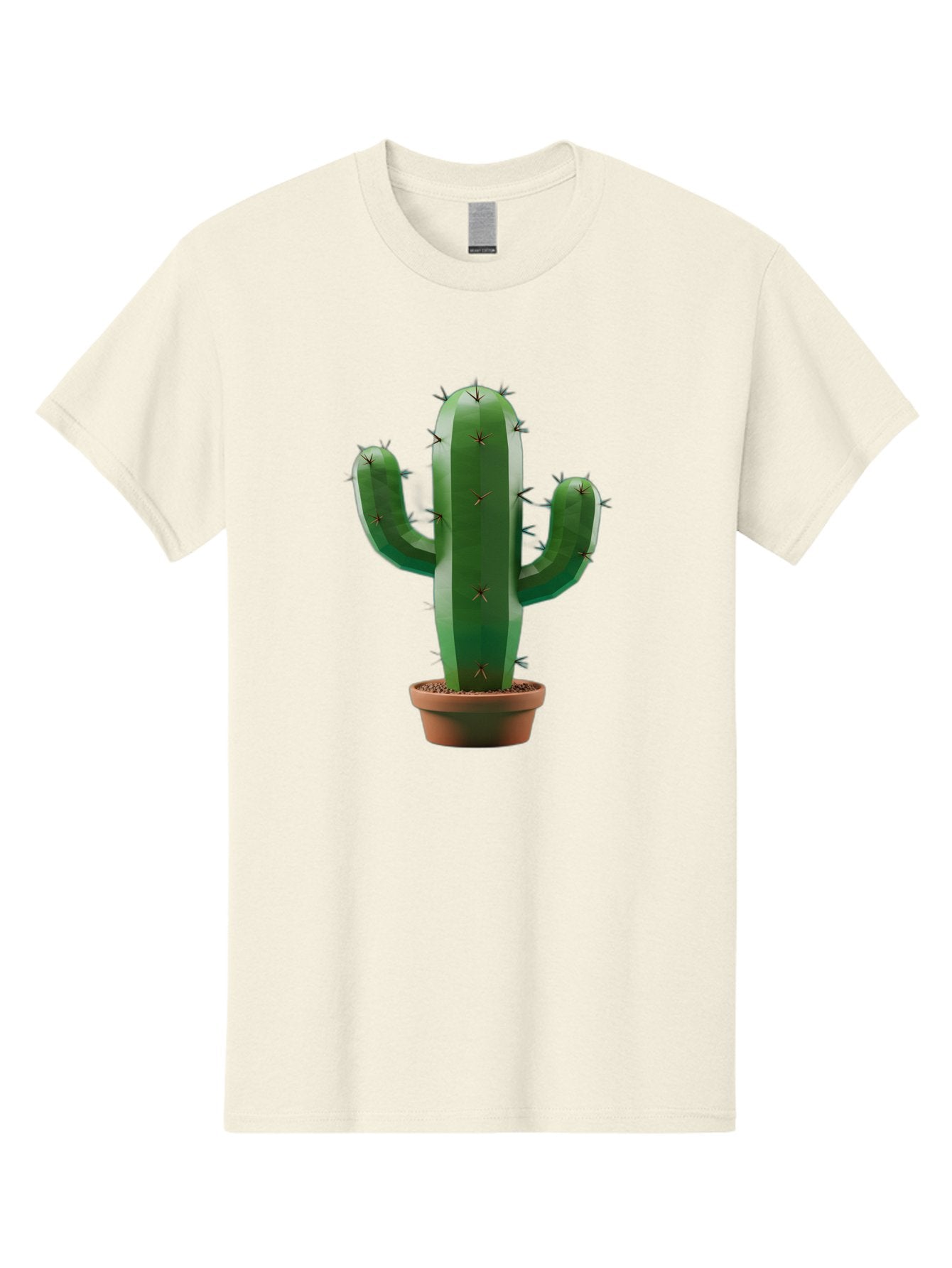 Cactus-In-Pot-4 Men'S Graphic Tee, 100% Cotton, Comfortable Casual Summer Wear, Machine Washable, Cactus In Pot, Spiky Succulent, Desert Plant, Indoor Decoration, Low-Maintenance Gardening, Houseplant, Potted Cactus Bac747 10