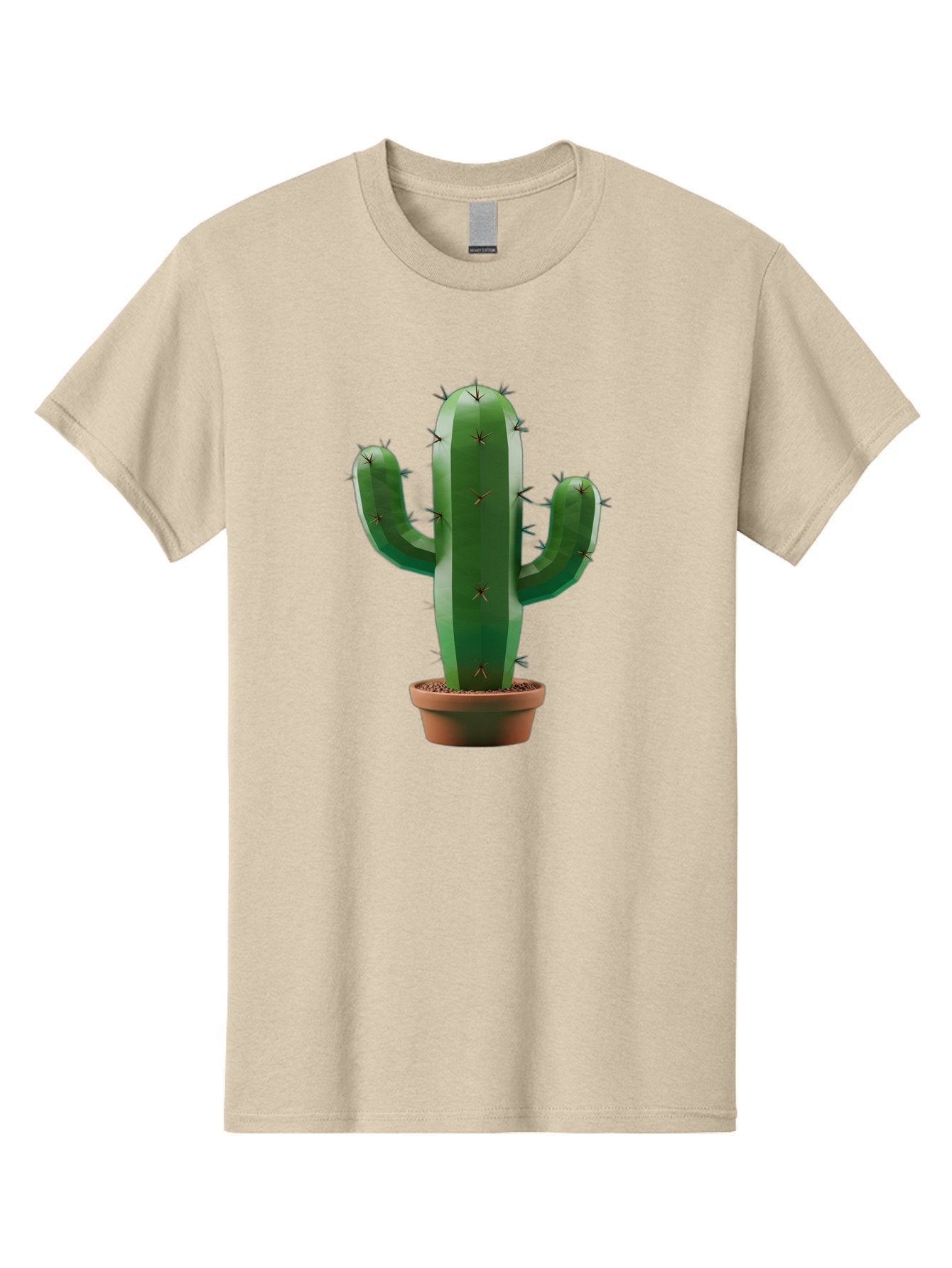 Cactus-In-Pot-4 Men'S Graphic Tee, 100% Cotton, Comfortable Casual Summer Wear, Machine Washable, Cactus In Pot, Spiky Succulent, Desert Plant, Indoor Decoration, Low-Maintenance Gardening, Houseplant, Potted Cactus Bac747 5