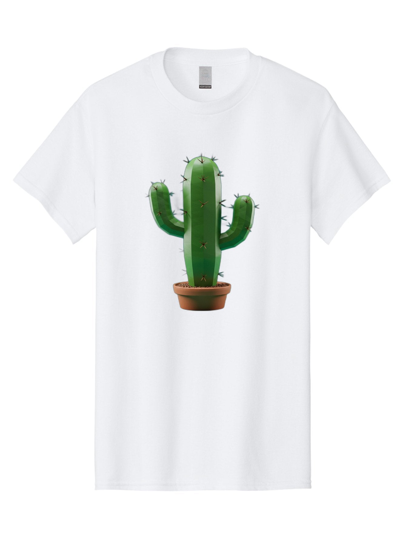 Cactus-In-Pot-4 Men'S Graphic Tee, 100% Cotton, Comfortable Casual Summer Wear, Machine Washable, Cactus In Pot, Spiky Succulent, Desert Plant, Indoor Decoration, Low-Maintenance Gardening, Houseplant, Potted Cactus Bac747 8