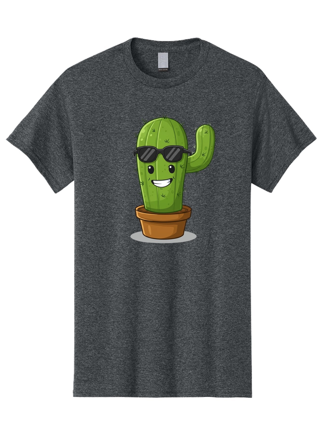 Cactus-In-Shades Men'S Graphic Tee, 100% Cotton, Comfortable Casual Summer Wear, Machine Washable, Cartoon Cactus, Cactus Character, Sunglasses, Potted Plant, Quirky Design, Fun Illustration, Desert Plant, Cool Cactus, Happy Face Bac749 14