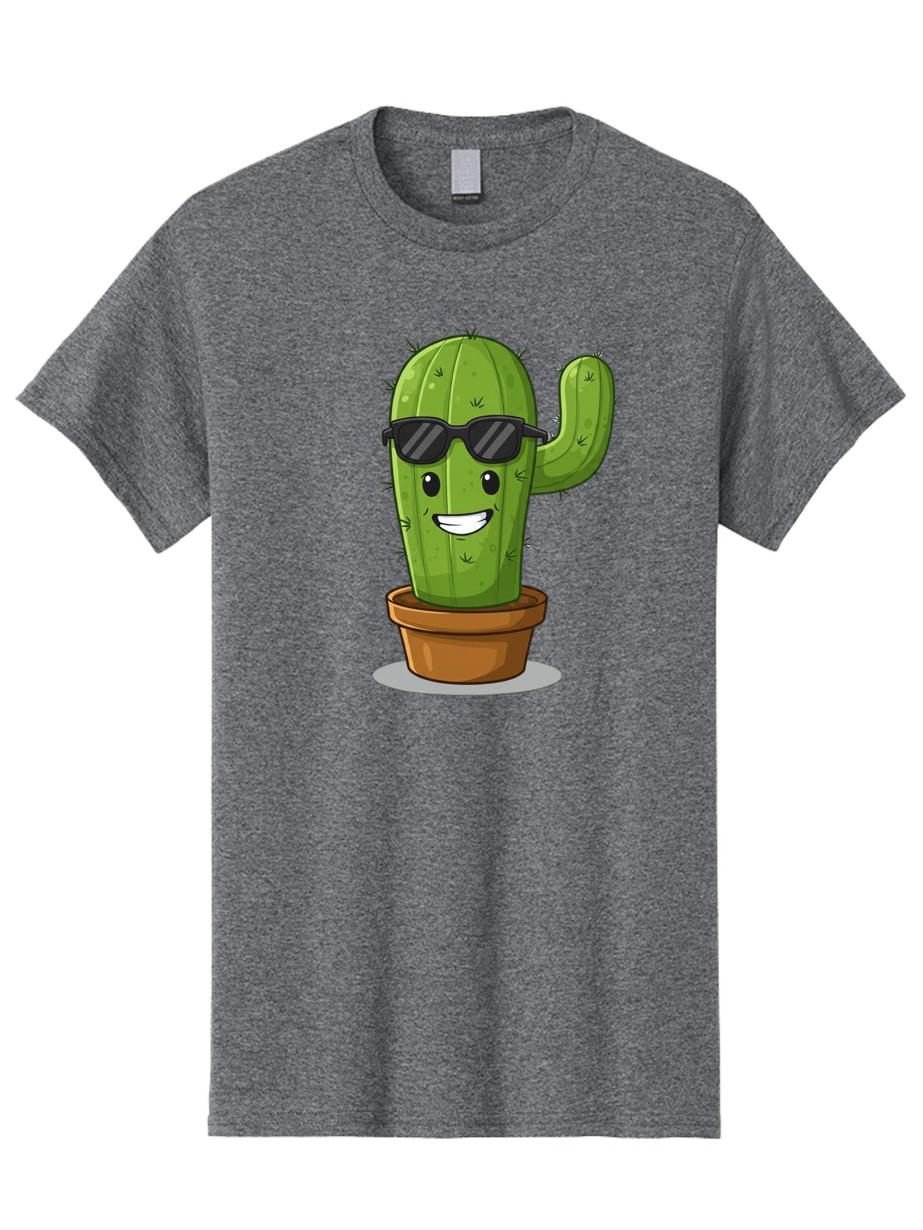 Cactus-In-Shades Men'S Graphic Tee, 100% Cotton, Comfortable Casual Summer Wear, Machine Washable, Cartoon Cactus, Cactus Character, Sunglasses, Potted Plant, Quirky Design, Fun Illustration, Desert Plant, Cool Cactus, Happy Face Bac749 9