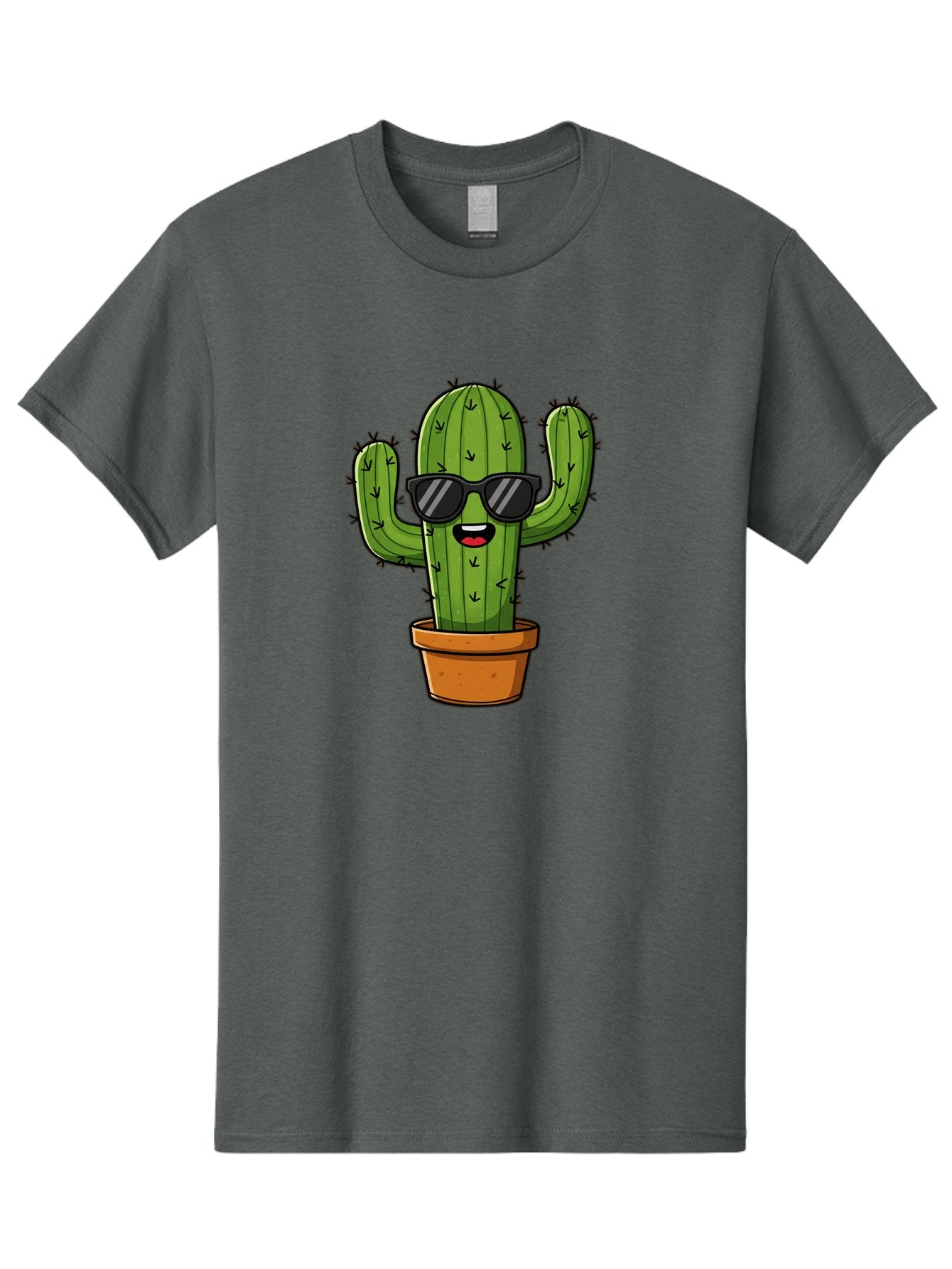 Cactus-In-Sunglasses-1 Men'S Graphic Tee, 100% Cotton, Comfortable Casual Summer Wear, Machine Washable, Cartoon Cactus, Pot, Sunglasses, Happy Face, Spiky Texture, Trendy Decor, Quirky Charm, Fun Design, Humorous Vibe, Cool Cactus, Bac751 15