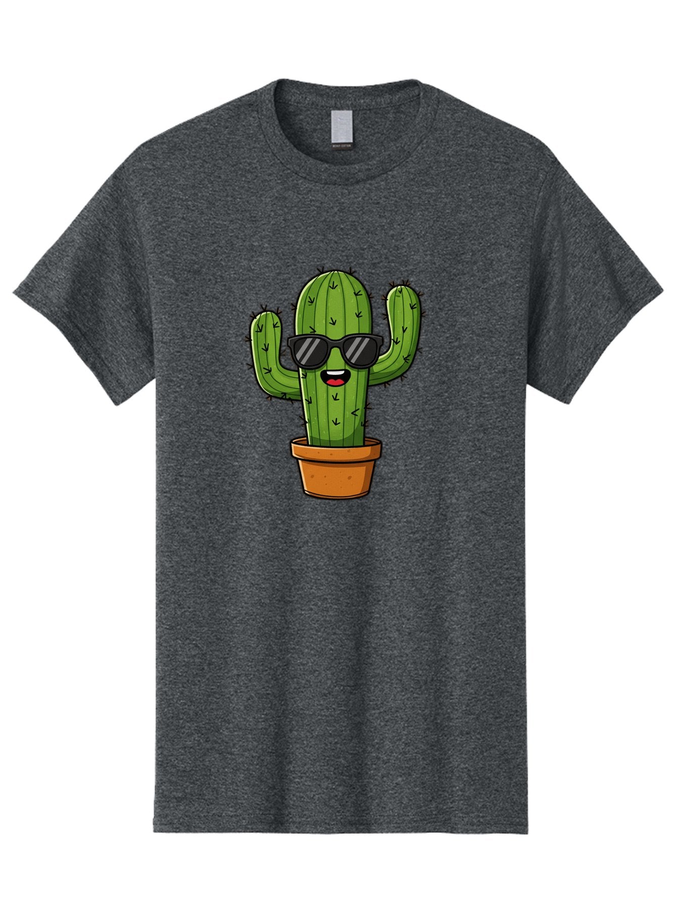 Cactus-In-Sunglasses-1 Men'S Graphic Tee, 100% Cotton, Comfortable Casual Summer Wear, Machine Washable, Cartoon Cactus, Pot, Sunglasses, Happy Face, Spiky Texture, Trendy Decor, Quirky Charm, Fun Design, Humorous Vibe, Cool Cactus, Bac751 12