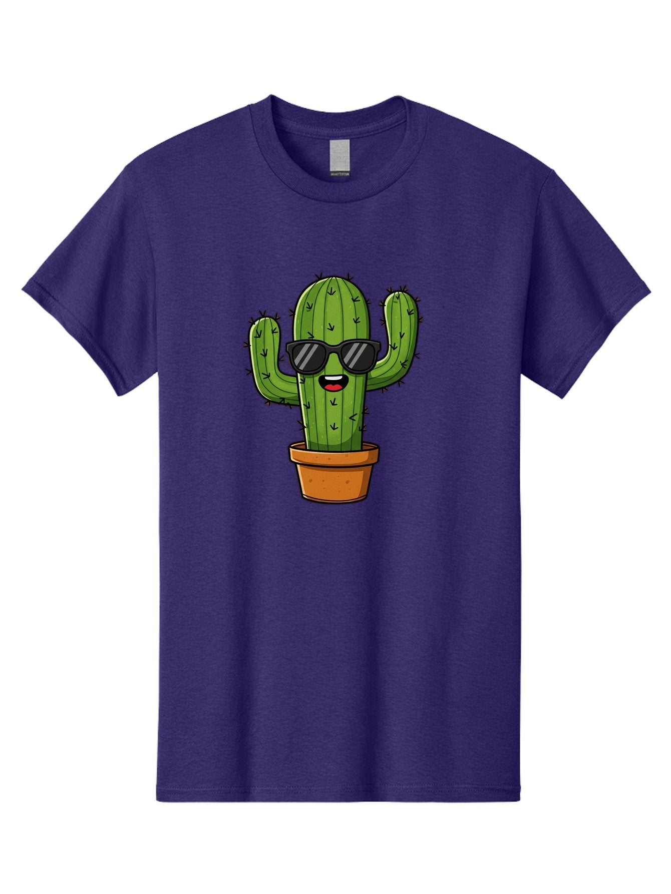 Cactus-In-Sunglasses-1 Men'S Graphic Tee, 100% Cotton, Comfortable Casual Summer Wear, Machine Washable, Cartoon Cactus, Pot, Sunglasses, Happy Face, Spiky Texture, Trendy Decor, Quirky Charm, Fun Design, Humorous Vibe, Cool Cactus, Bac751 5