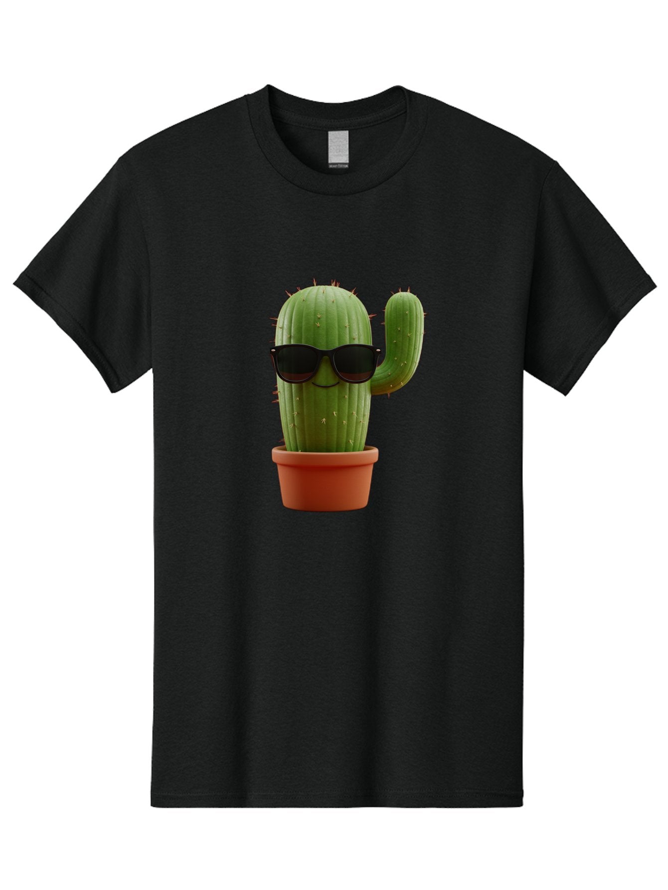 Cactus-Sunglasses Men'S Graphic Tee, 100% Cotton, Comfortable Casual Summer Wear, Machine Washable, Cactus Wearing Sunglasses, Potted Cactus, Cool Cactus, Trendy Plant, Cactus With Shades, Funny Cactus, Modern Decor, Quirky Decoration Bac755