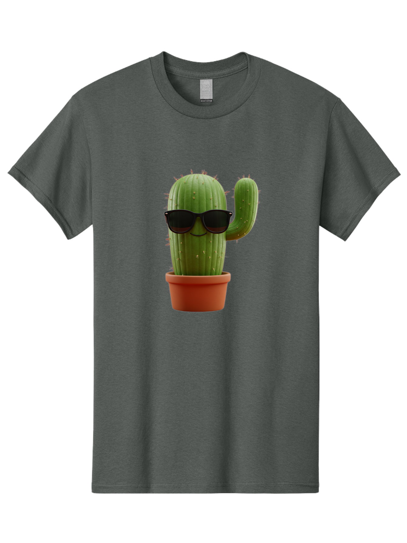 Cactus-Sunglasses Men'S Graphic Tee, 100% Cotton, Comfortable Casual Summer Wear, Machine Washable, Cactus Wearing Sunglasses, Potted Cactus, Cool Cactus, Trendy Plant, Cactus With Shades, Funny Cactus, Modern Decor, Quirky Decoration Bac755