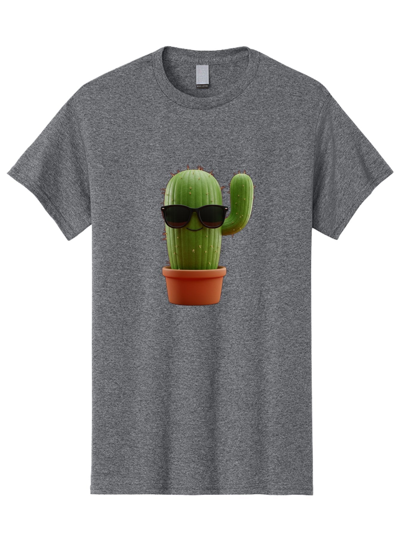 Cactus-Sunglasses Men'S Graphic Tee, 100% Cotton, Comfortable Casual Summer Wear, Machine Washable, Cactus Wearing Sunglasses, Potted Cactus, Cool Cactus, Trendy Plant, Cactus With Shades, Funny Cactus, Modern Decor, Quirky Decoration Bac755 12