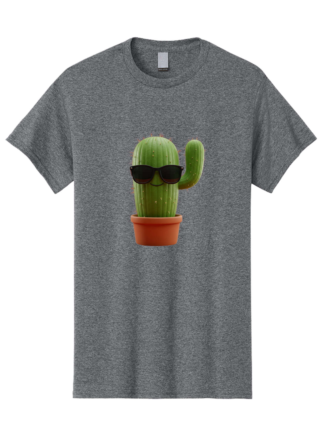 Cactus-Sunglasses Men'S Graphic Tee, 100% Cotton, Comfortable Casual Summer Wear, Machine Washable, Cactus Wearing Sunglasses, Potted Cactus, Cool Cactus, Trendy Plant, Cactus With Shades, Funny Cactus, Modern Decor, Quirky Decoration Bac755 3