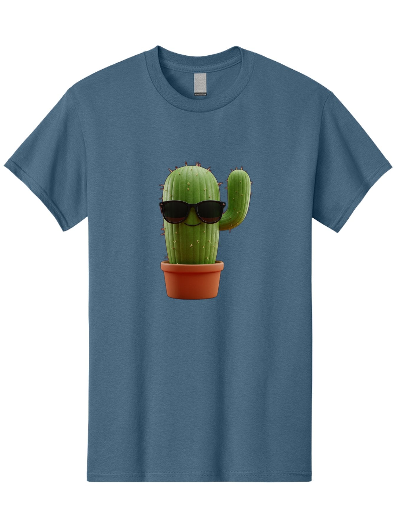 Cactus-Sunglasses Men'S Graphic Tee, 100% Cotton, Comfortable Casual Summer Wear, Machine Washable, Cactus Wearing Sunglasses, Potted Cactus, Cool Cactus, Trendy Plant, Cactus With Shades, Funny Cactus, Modern Decor, Quirky Decoration Bac755 3
