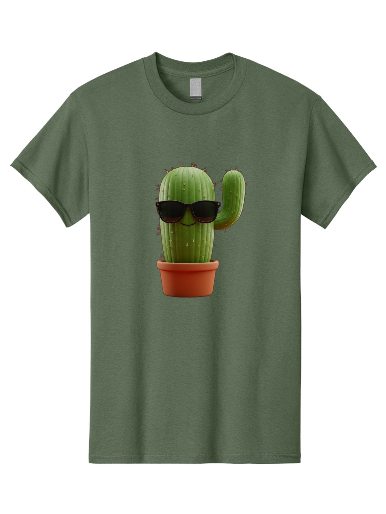 Cactus-Sunglasses Men'S Graphic Tee, 100% Cotton, Comfortable Casual Summer Wear, Machine Washable, Cactus Wearing Sunglasses, Potted Cactus, Cool Cactus, Trendy Plant, Cactus With Shades, Funny Cactus, Modern Decor, Quirky Decoration Bac755 15