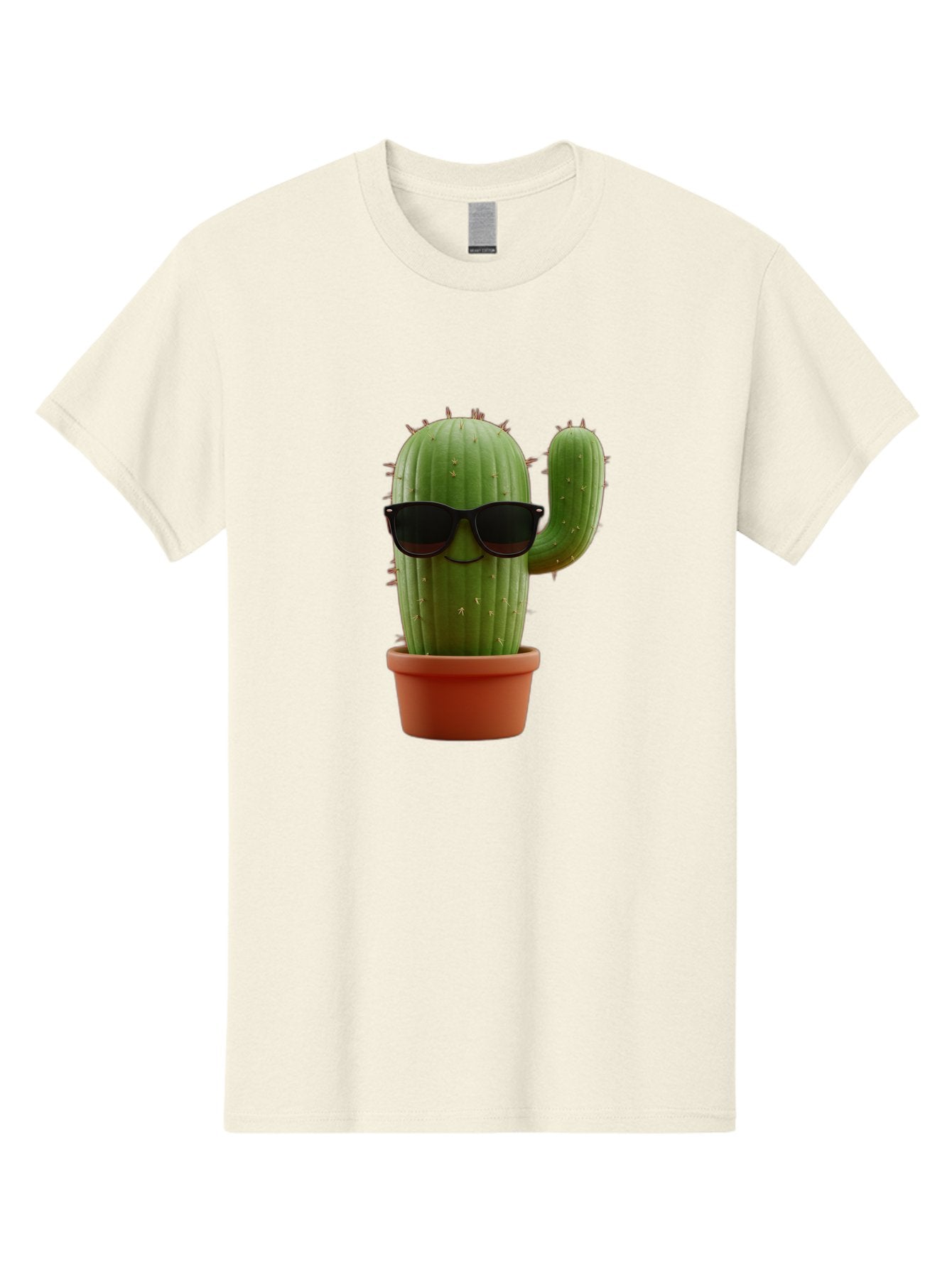 Cactus-Sunglasses Men'S Graphic Tee, 100% Cotton, Comfortable Casual Summer Wear, Machine Washable, Cactus Wearing Sunglasses, Potted Cactus, Cool Cactus, Trendy Plant, Cactus With Shades, Funny Cactus, Modern Decor, Quirky Decoration Bac755