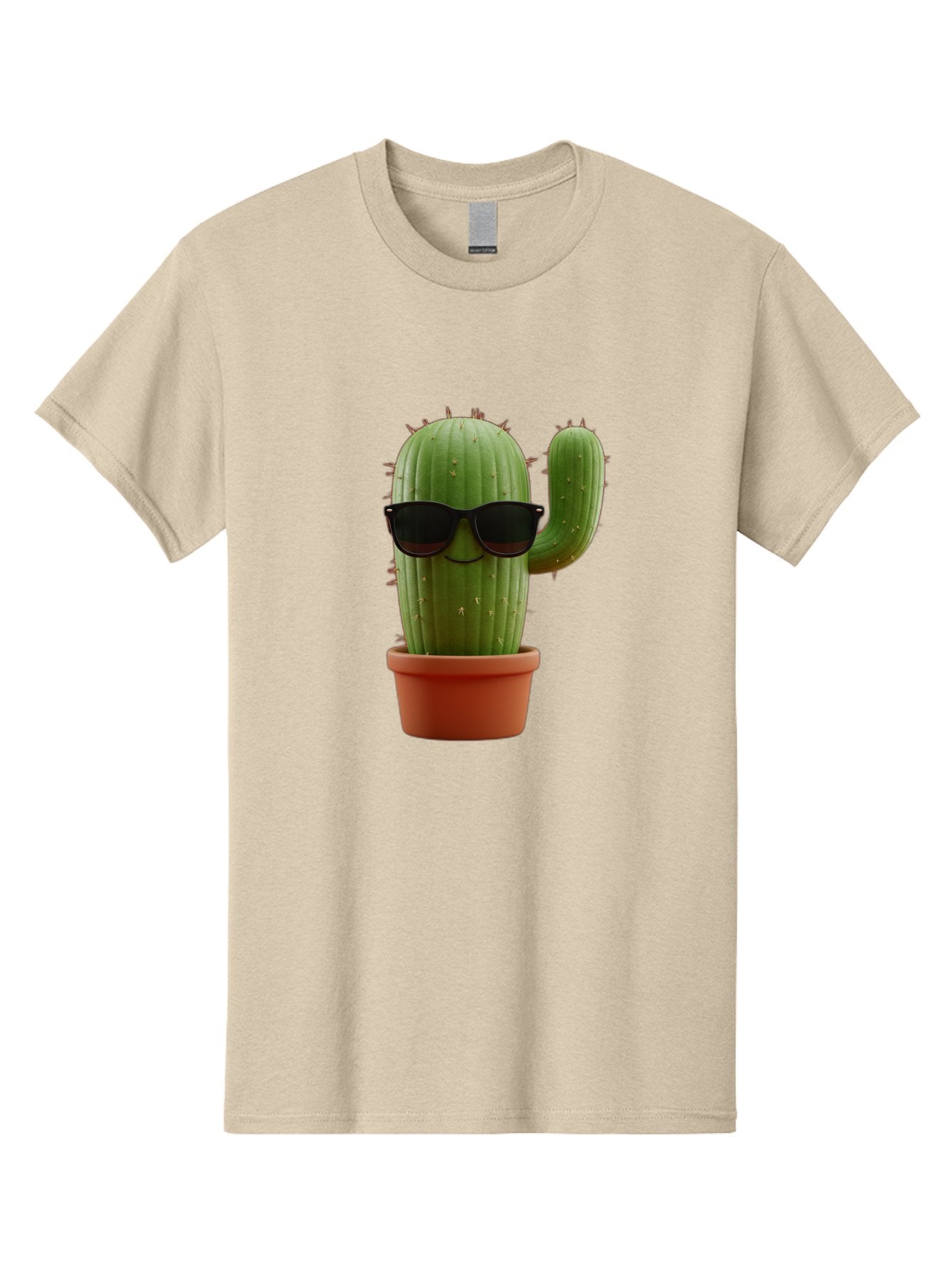 Cactus-Sunglasses Men'S Graphic Tee, 100% Cotton, Comfortable Casual Summer Wear, Machine Washable, Cactus Wearing Sunglasses, Potted Cactus, Cool Cactus, Trendy Plant, Cactus With Shades, Funny Cactus, Modern Decor, Quirky Decoration Bac755 11