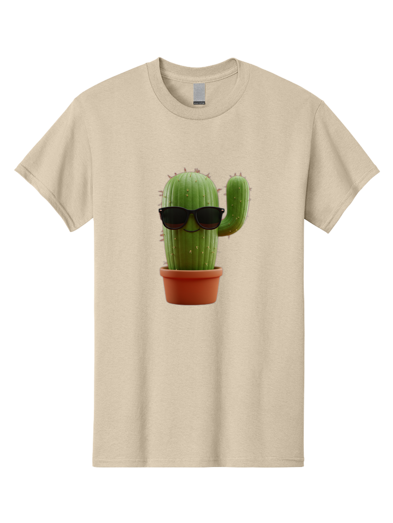Cactus-Sunglasses Men'S Graphic Tee, 100% Cotton, Comfortable Casual Summer Wear, Machine Washable, Cactus Wearing Sunglasses, Potted Cactus, Cool Cactus, Trendy Plant, Cactus With Shades, Funny Cactus, Modern Decor, Quirky Decoration Bac755 4
