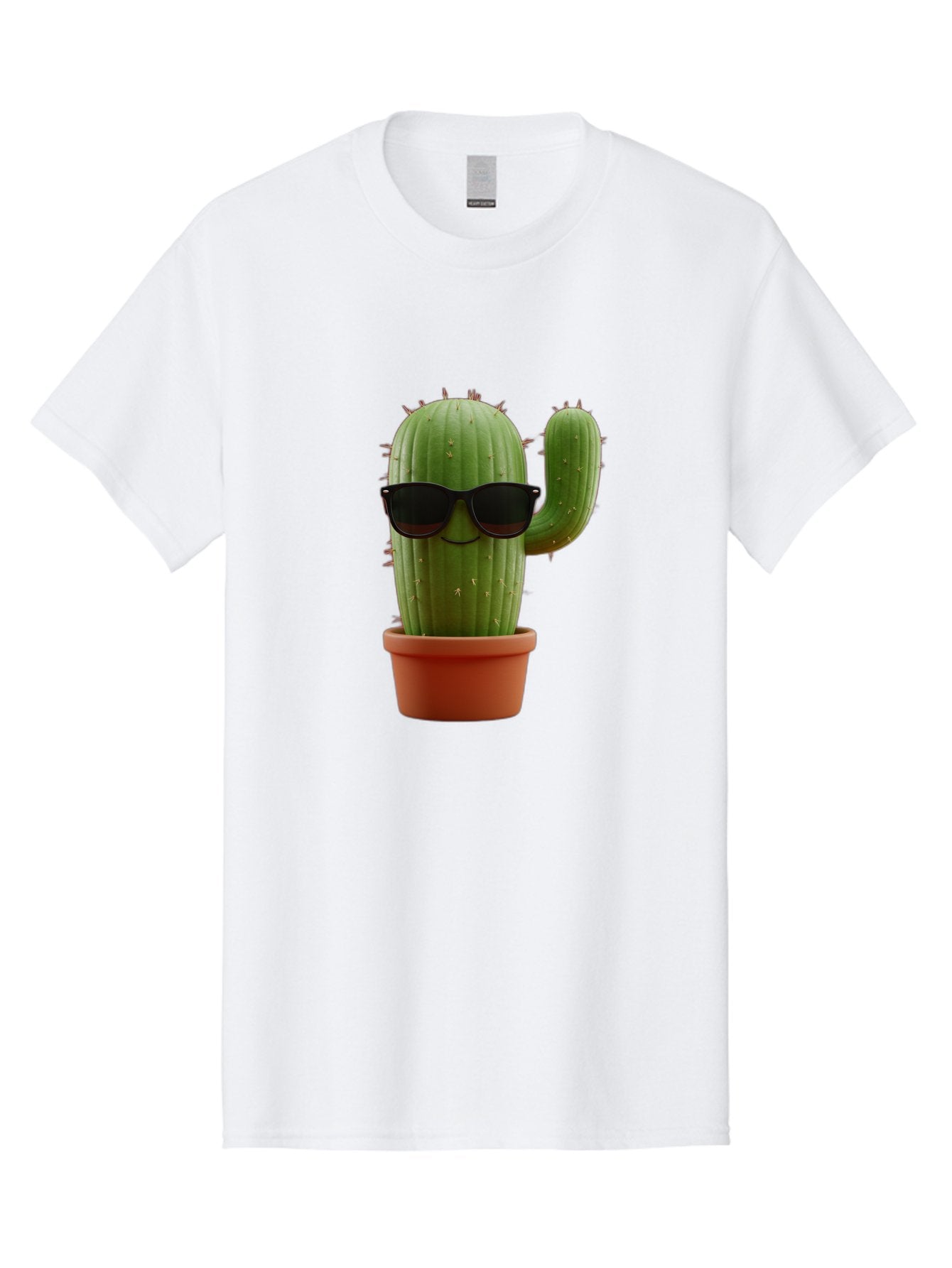 Cactus-Sunglasses Men'S Graphic Tee, 100% Cotton, Comfortable Casual Summer Wear, Machine Washable, Cactus Wearing Sunglasses, Potted Cactus, Cool Cactus, Trendy Plant, Cactus With Shades, Funny Cactus, Modern Decor, Quirky Decoration Bac755 5