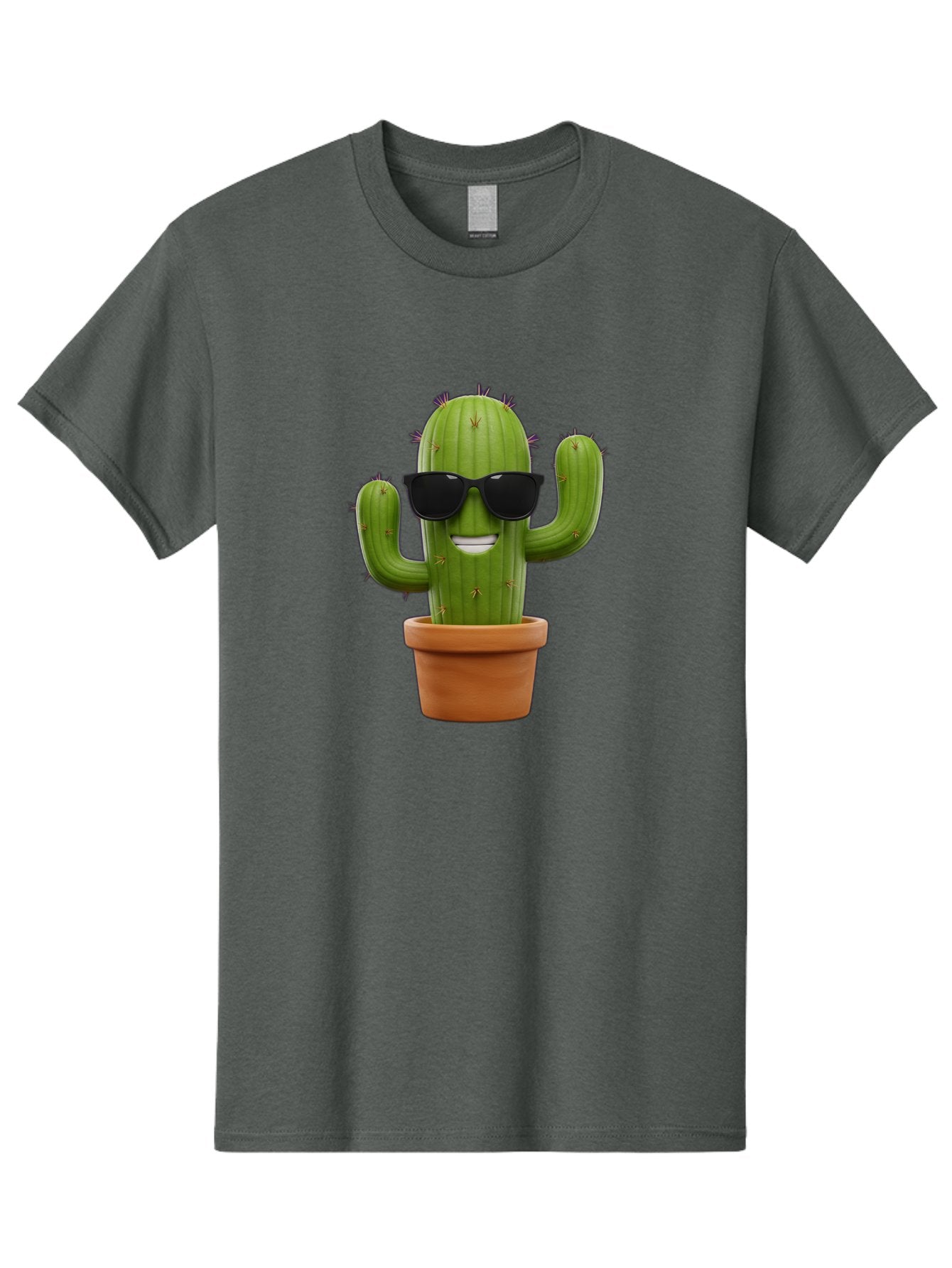 Cactus-Wearing-Sunglasses Men'S Graphic Tee, 100% Cotton, Comfortable Casual Summer Wear, Machine Washable, Cool Cactus, Cactus Wearing Sunglasses, Cartoon Cactus, Potted Plant, Quirky Character, Fun Design, Cute Plant, Fun Accessory, Bac758 5