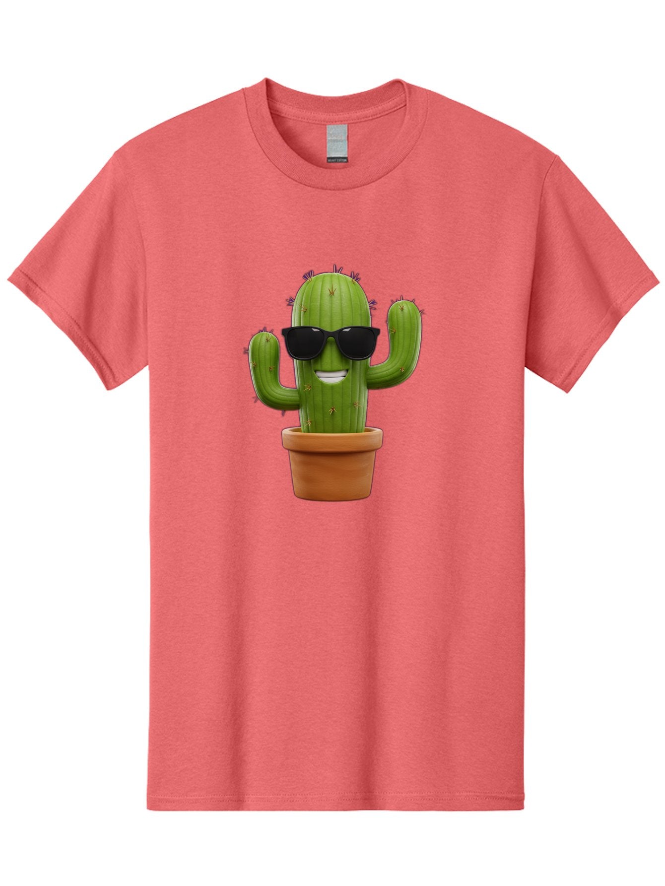Cactus-Wearing-Sunglasses Men'S Graphic Tee, 100% Cotton, Comfortable Casual Summer Wear, Machine Washable, Cool Cactus, Cactus Wearing Sunglasses, Cartoon Cactus, Potted Plant, Quirky Character, Fun Design, Cute Plant, Fun Accessory, Bac758