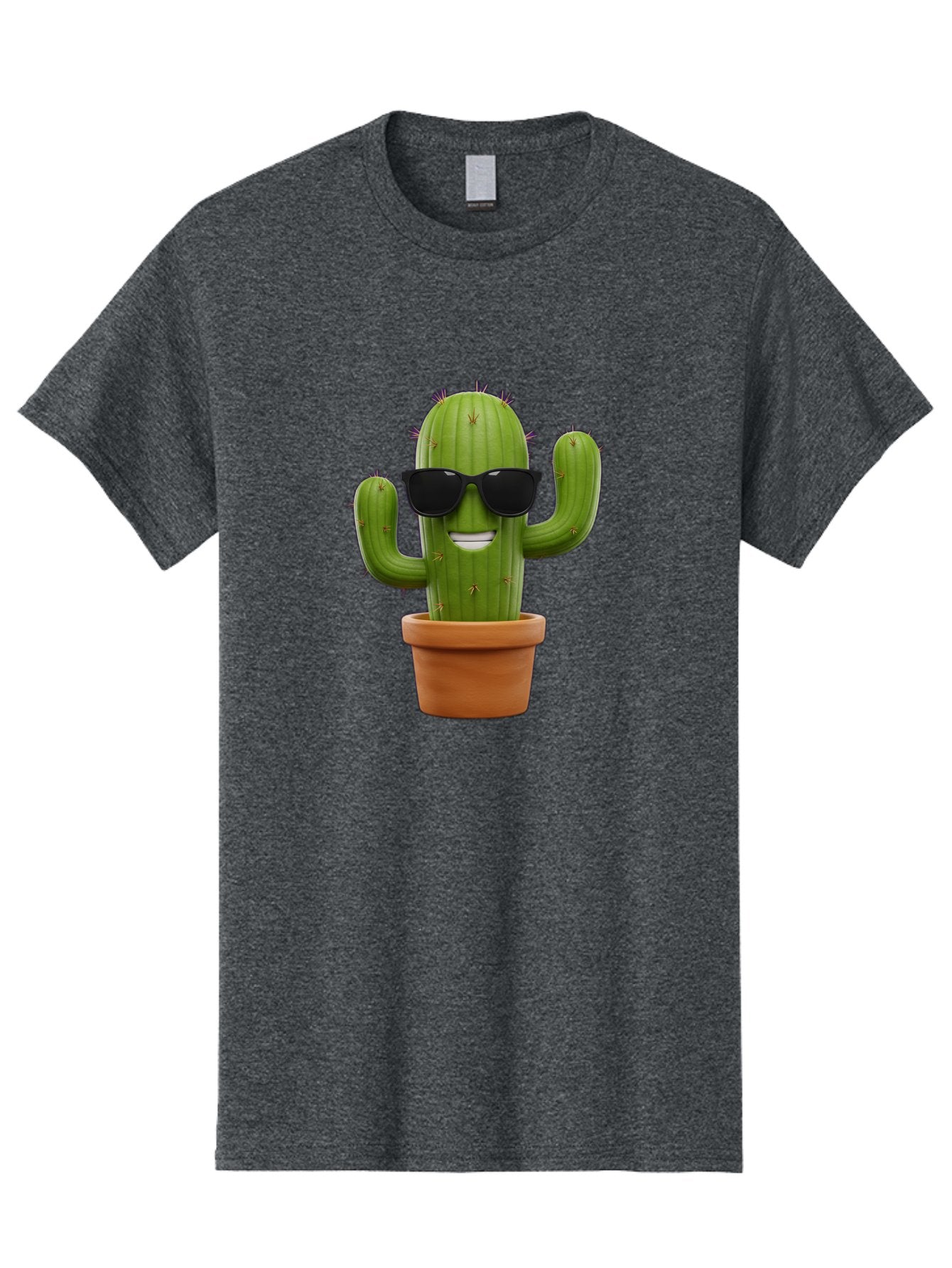 Cactus-Wearing-Sunglasses Men'S Graphic Tee, 100% Cotton, Comfortable Casual Summer Wear, Machine Washable, Cool Cactus, Cactus Wearing Sunglasses, Cartoon Cactus, Potted Plant, Quirky Character, Fun Design, Cute Plant, Fun Accessory, Bac758 8