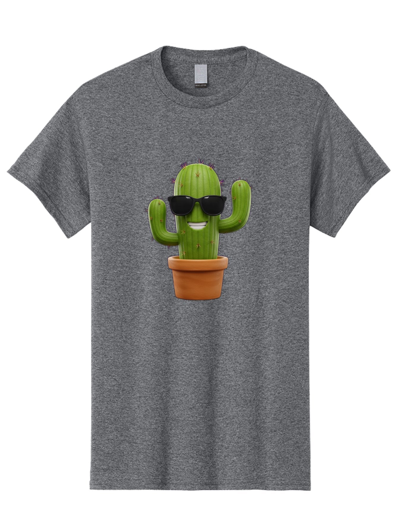 Cactus-Wearing-Sunglasses Men'S Graphic Tee, 100% Cotton, Comfortable Casual Summer Wear, Machine Washable, Cool Cactus, Cactus Wearing Sunglasses, Cartoon Cactus, Potted Plant, Quirky Character, Fun Design, Cute Plant, Fun Accessory, Bac758 13