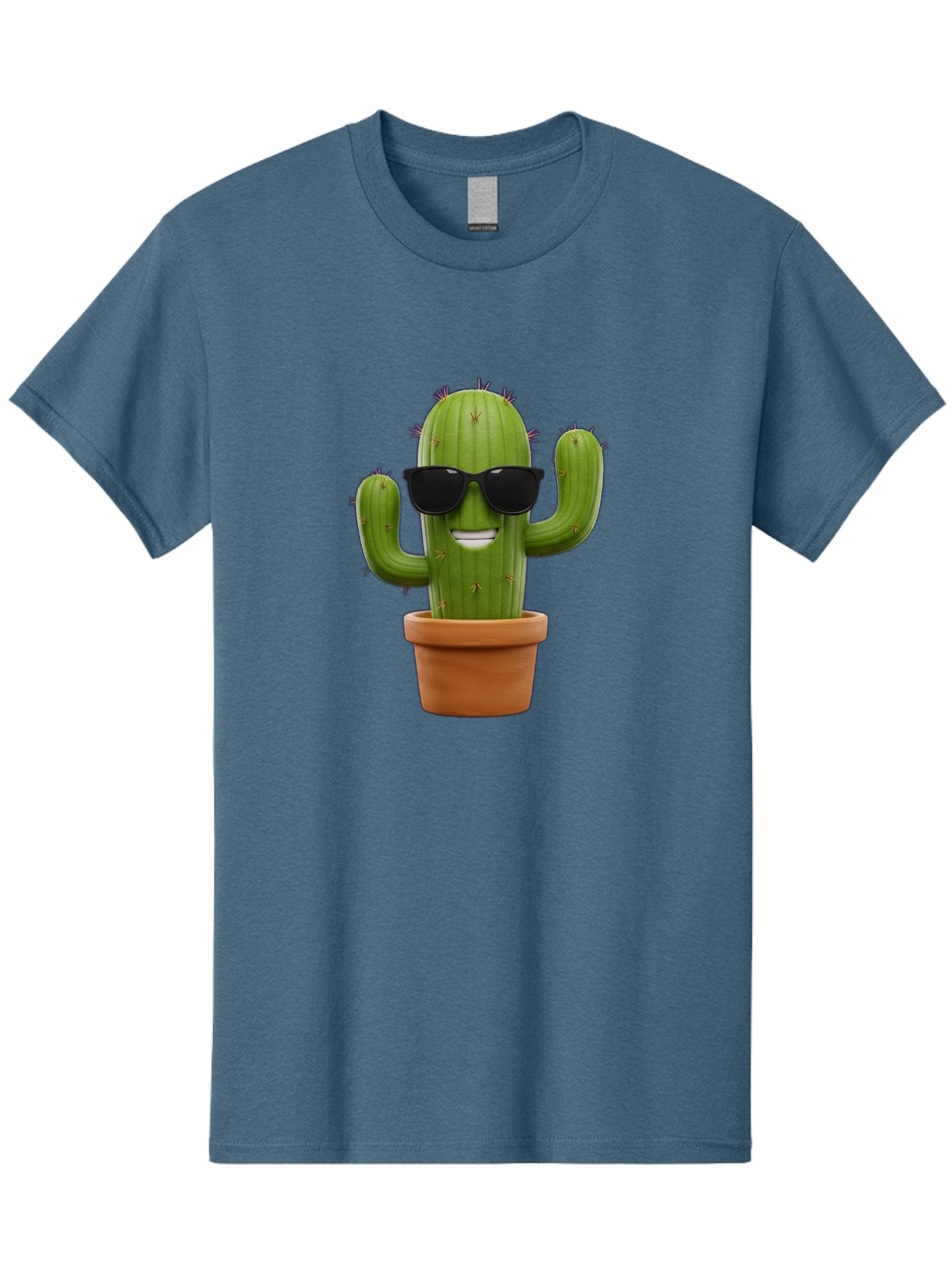 Cactus-Wearing-Sunglasses Men'S Graphic Tee, 100% Cotton, Comfortable Casual Summer Wear, Machine Washable, Cool Cactus, Cactus Wearing Sunglasses, Cartoon Cactus, Potted Plant, Quirky Character, Fun Design, Cute Plant, Fun Accessory, Bac758 10