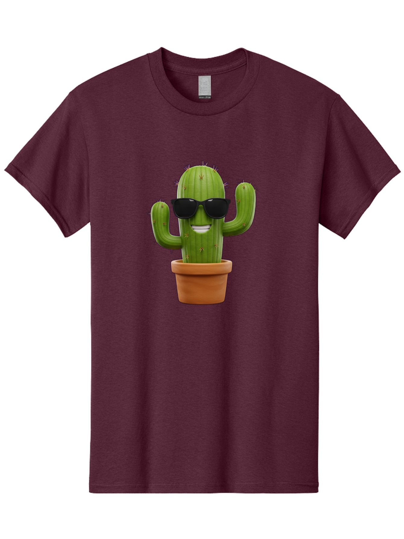Cactus-Wearing-Sunglasses Men'S Graphic Tee, 100% Cotton, Comfortable Casual Summer Wear, Machine Washable, Cool Cactus, Cactus Wearing Sunglasses, Cartoon Cactus, Potted Plant, Quirky Character, Fun Design, Cute Plant, Fun Accessory, Bac758 9