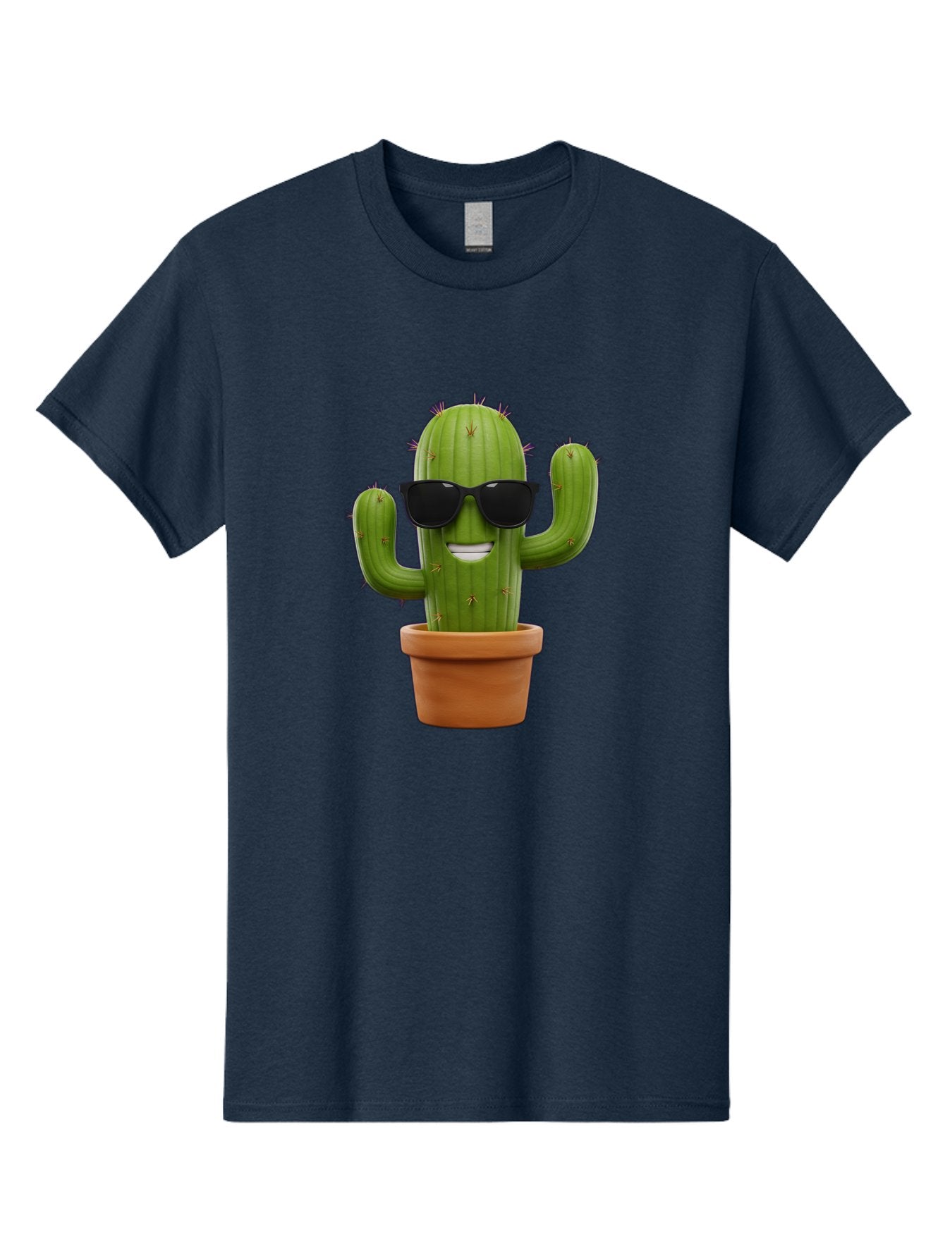 Cactus-Wearing-Sunglasses Men'S Graphic Tee, 100% Cotton, Comfortable Casual Summer Wear, Machine Washable, Cool Cactus, Cactus Wearing Sunglasses, Cartoon Cactus, Potted Plant, Quirky Character, Fun Design, Cute Plant, Fun Accessory, Bac758 4