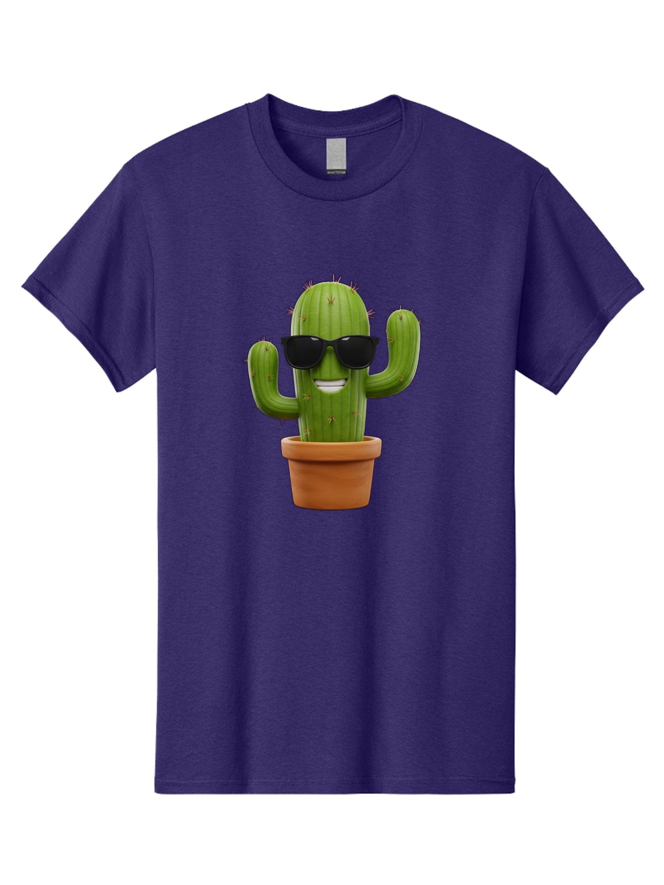 Cactus-Wearing-Sunglasses Men'S Graphic Tee, 100% Cotton, Comfortable Casual Summer Wear, Machine Washable, Cool Cactus, Cactus Wearing Sunglasses, Cartoon Cactus, Potted Plant, Quirky Character, Fun Design, Cute Plant, Fun Accessory, Bac758 15
