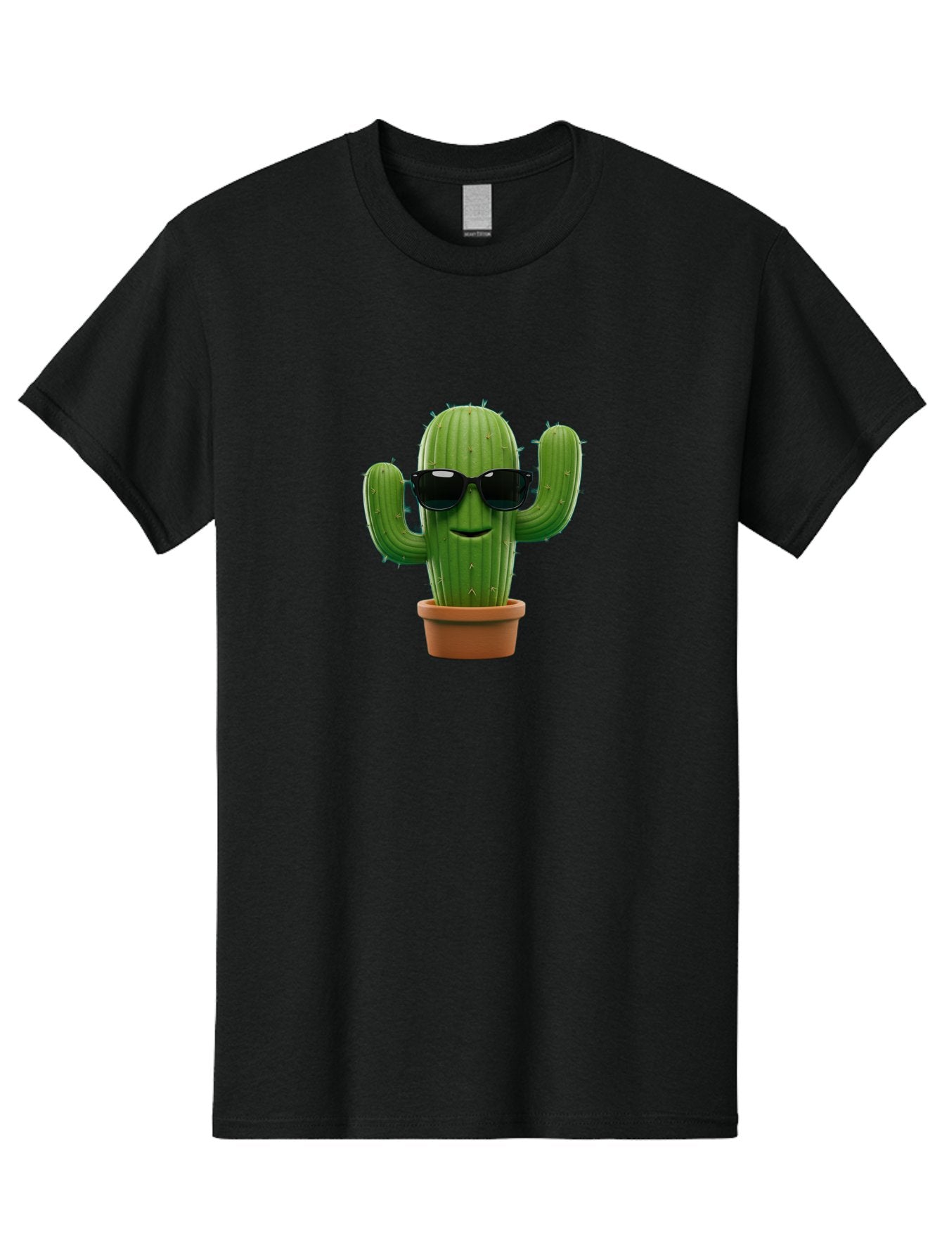 Cactus-With-Sunglasses-1 Men'S Graphic Tee, 100% Cotton, Comfortable Casual Summer Wear, Machine Washable, Cartoon Cactus, Potted Cactus, Sunglasses On Cactus, Cactus Character, Fun Cactus, Quirky Plant, Desert Plant, Funny Cactus, Bac764 9