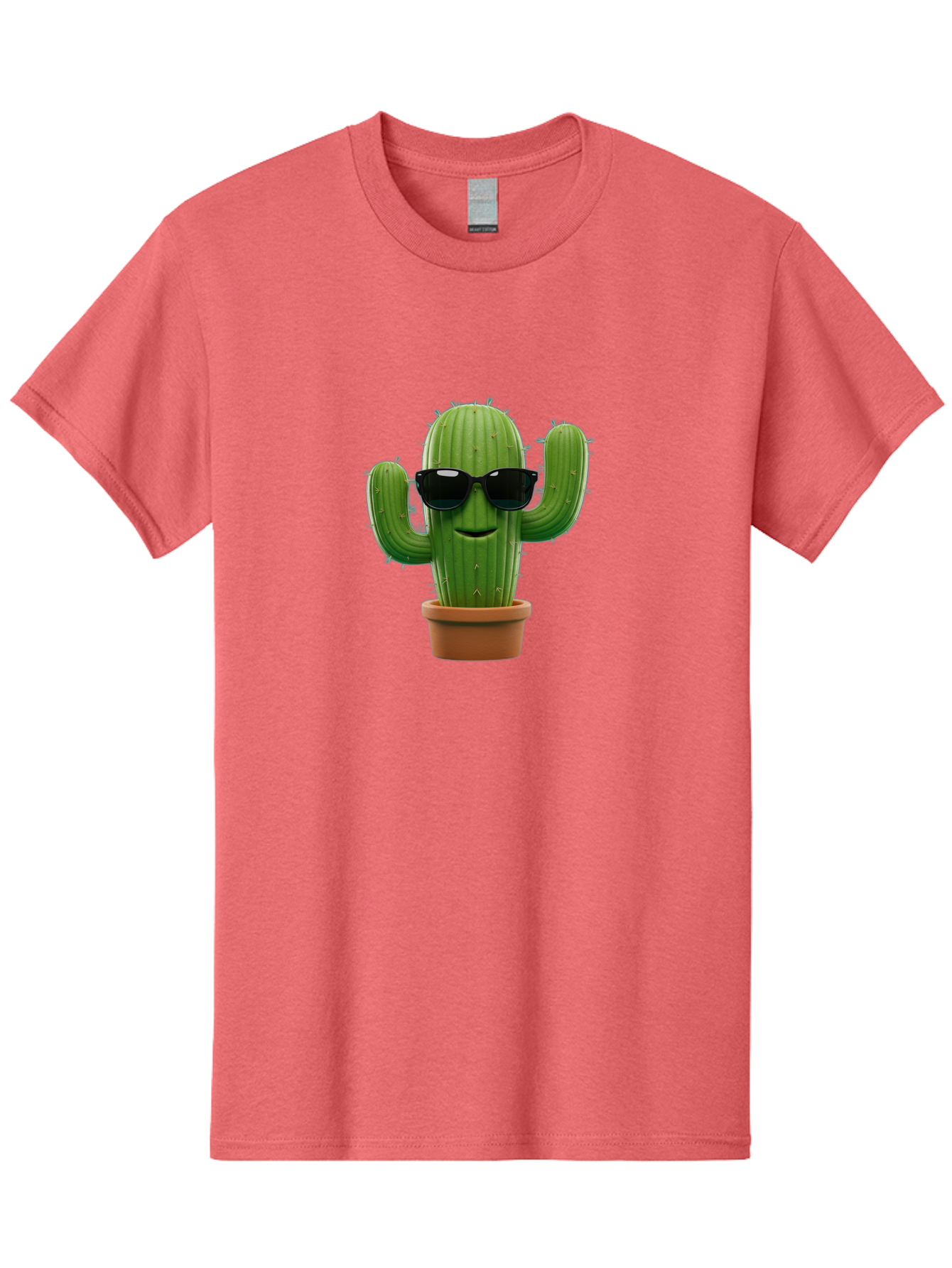 Cactus-With-Sunglasses-1 Men'S Graphic Tee, 100% Cotton, Comfortable Casual Summer Wear, Machine Washable, Cartoon Cactus, Potted Cactus, Sunglasses On Cactus, Cactus Character, Fun Cactus, Quirky Plant, Desert Plant, Funny Cactus, Bac764 4