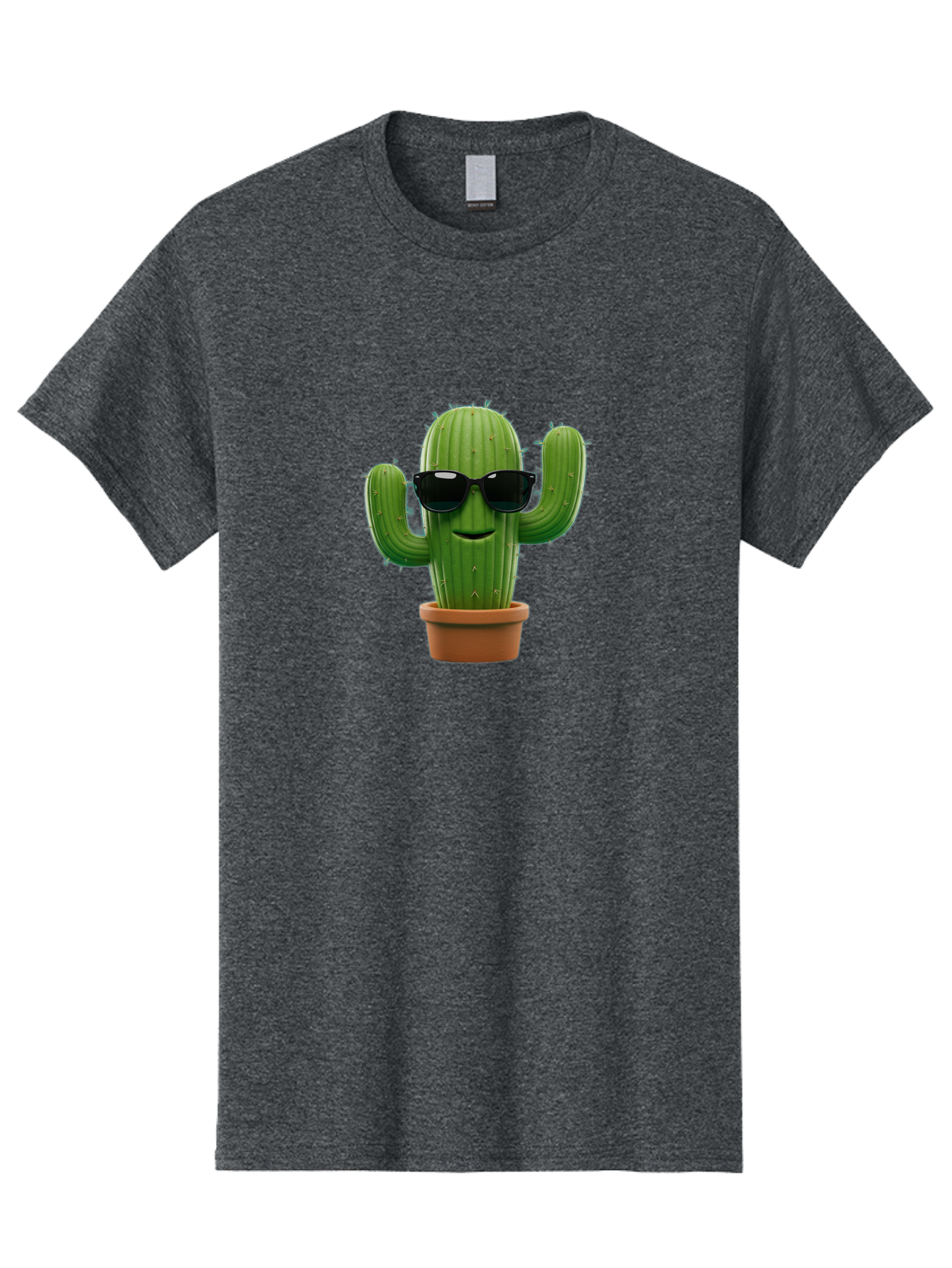 Cactus-With-Sunglasses-1 Men'S Graphic Tee, 100% Cotton, Comfortable Casual Summer Wear, Machine Washable, Cartoon Cactus, Potted Cactus, Sunglasses On Cactus, Cactus Character, Fun Cactus, Quirky Plant, Desert Plant, Funny Cactus, Bac764 6