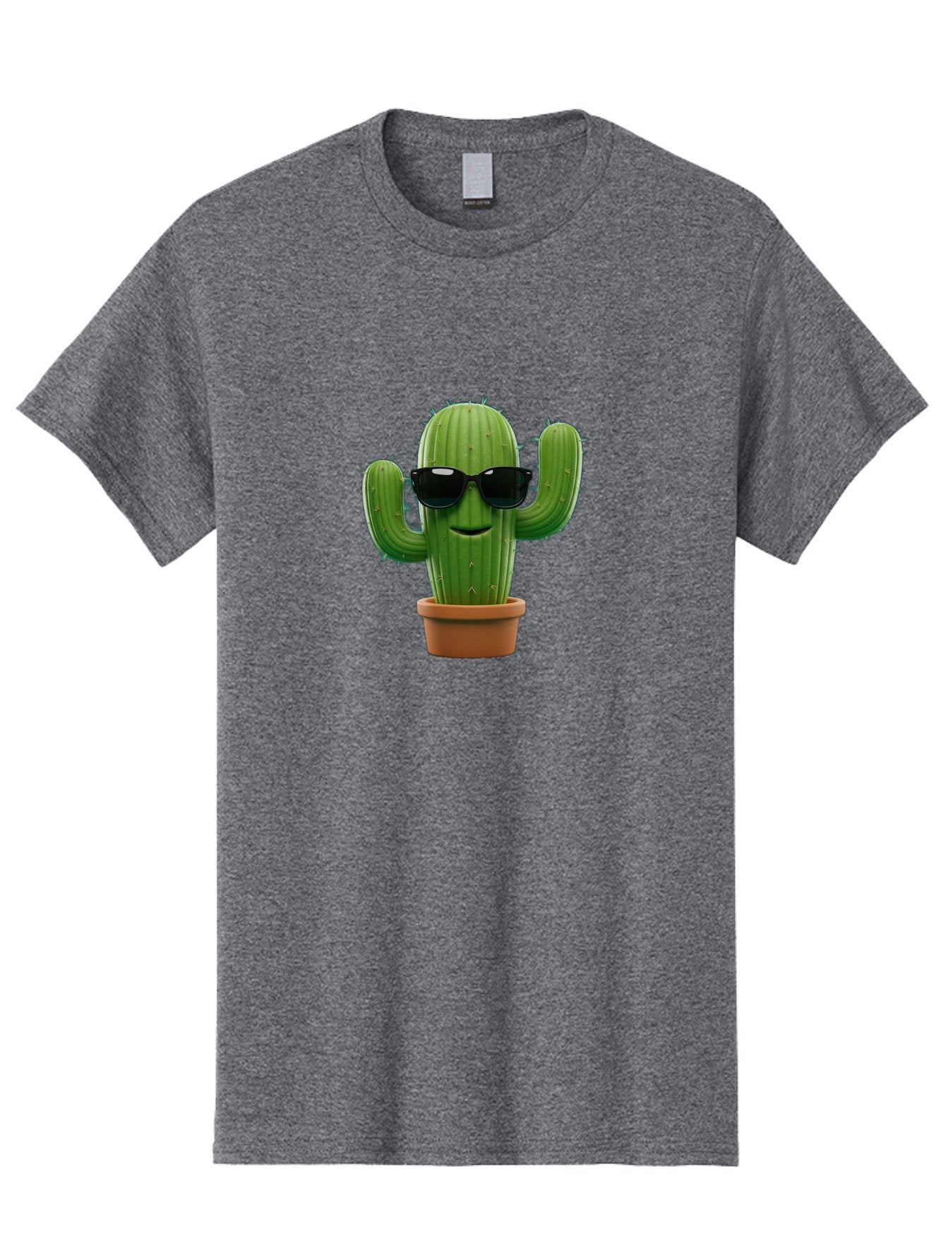 Cactus-With-Sunglasses-1 Men'S Graphic Tee, 100% Cotton, Comfortable Casual Summer Wear, Machine Washable, Cartoon Cactus, Potted Cactus, Sunglasses On Cactus, Cactus Character, Fun Cactus, Quirky Plant, Desert Plant, Funny Cactus, Bac764 6