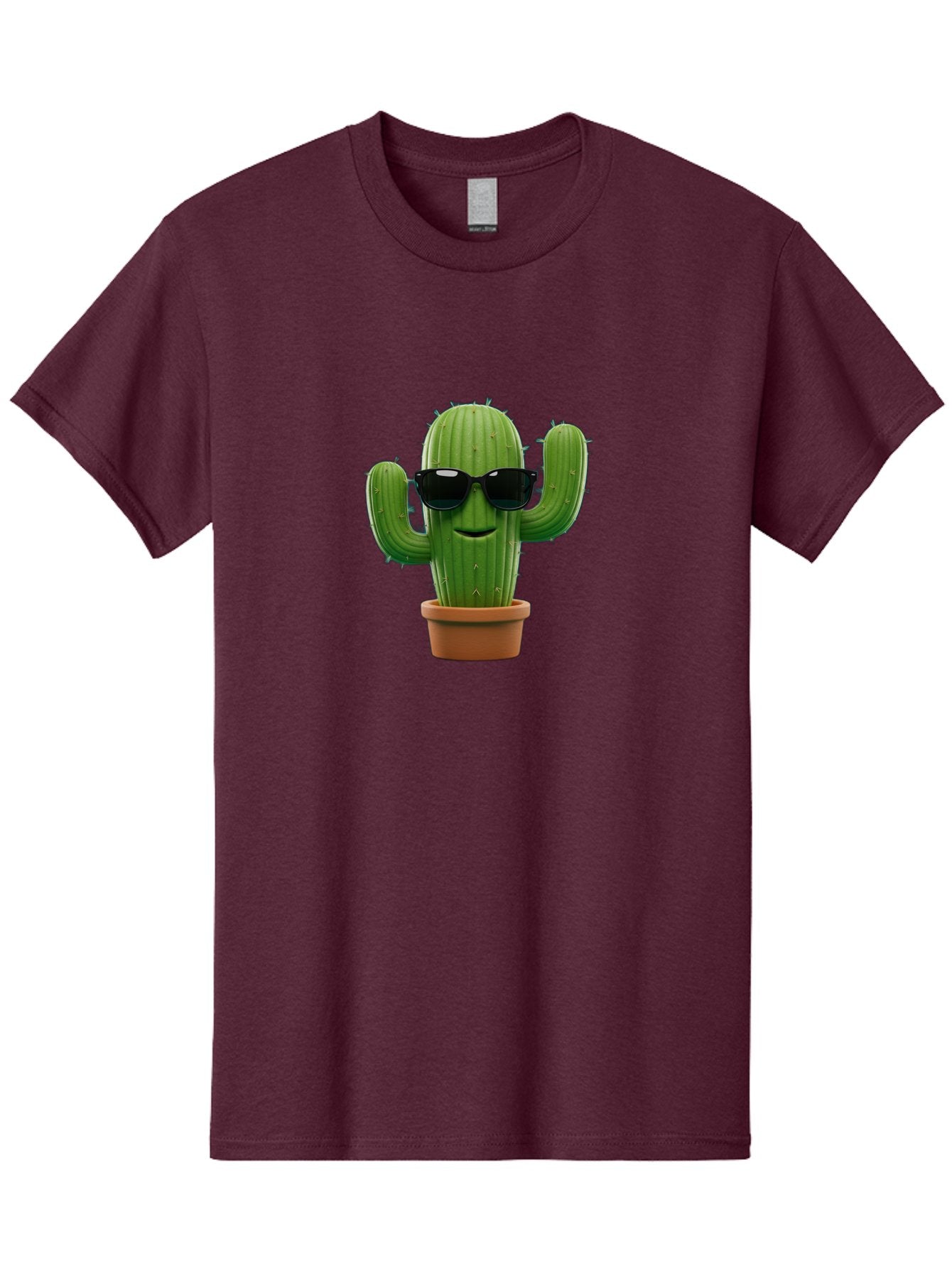 Cactus-With-Sunglasses-1 Men'S Graphic Tee, 100% Cotton, Comfortable Casual Summer Wear, Machine Washable, Cartoon Cactus, Potted Cactus, Sunglasses On Cactus, Cactus Character, Fun Cactus, Quirky Plant, Desert Plant, Funny Cactus, Bac764 7