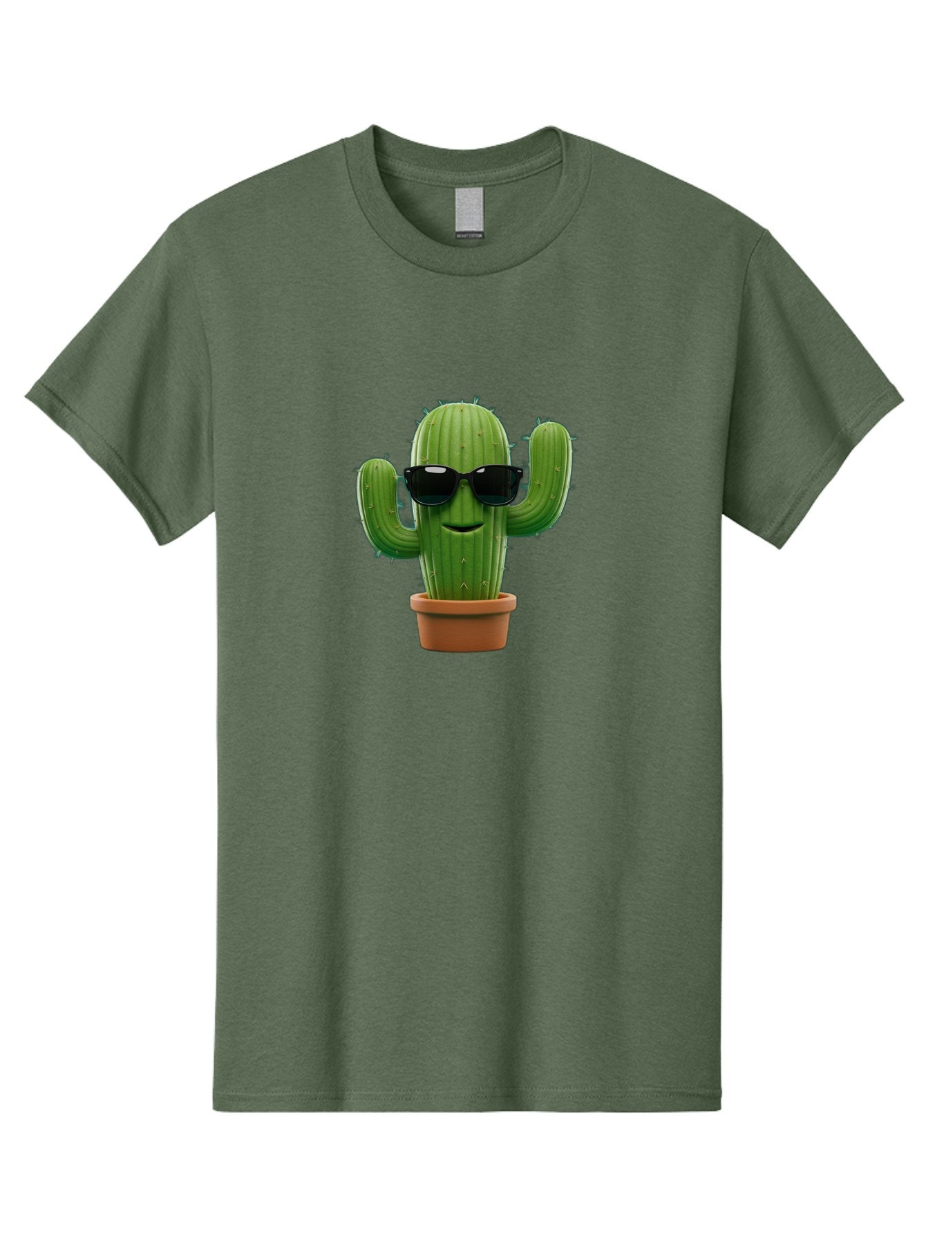 Cactus-With-Sunglasses-1 Men'S Graphic Tee, 100% Cotton, Comfortable Casual Summer Wear, Machine Washable, Cartoon Cactus, Potted Cactus, Sunglasses On Cactus, Cactus Character, Fun Cactus, Quirky Plant, Desert Plant, Funny Cactus, Bac764 13