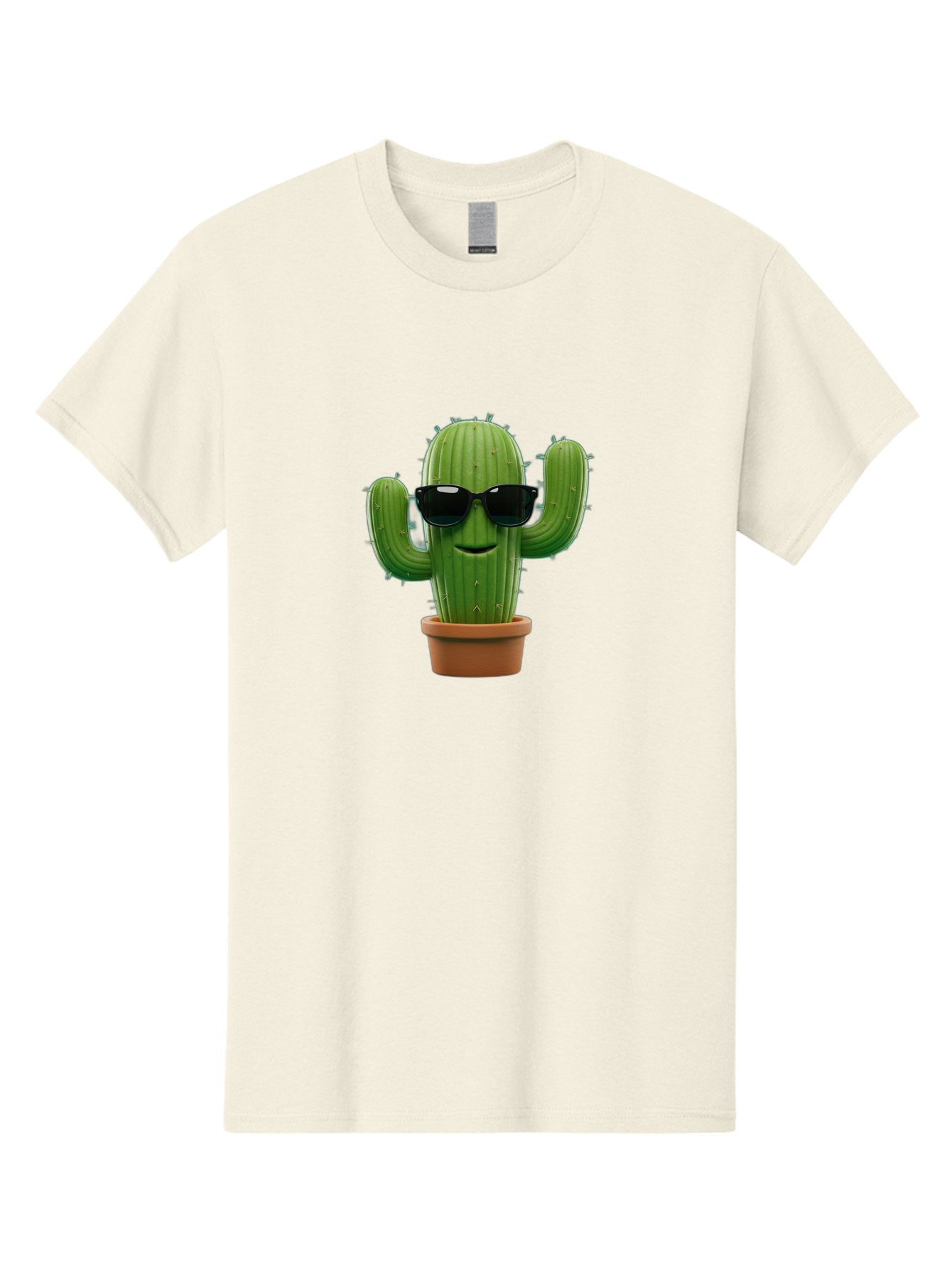 Cactus-With-Sunglasses-1 Men'S Graphic Tee, 100% Cotton, Comfortable Casual Summer Wear, Machine Washable, Cartoon Cactus, Potted Cactus, Sunglasses On Cactus, Cactus Character, Fun Cactus, Quirky Plant, Desert Plant, Funny Cactus, Bac764 3