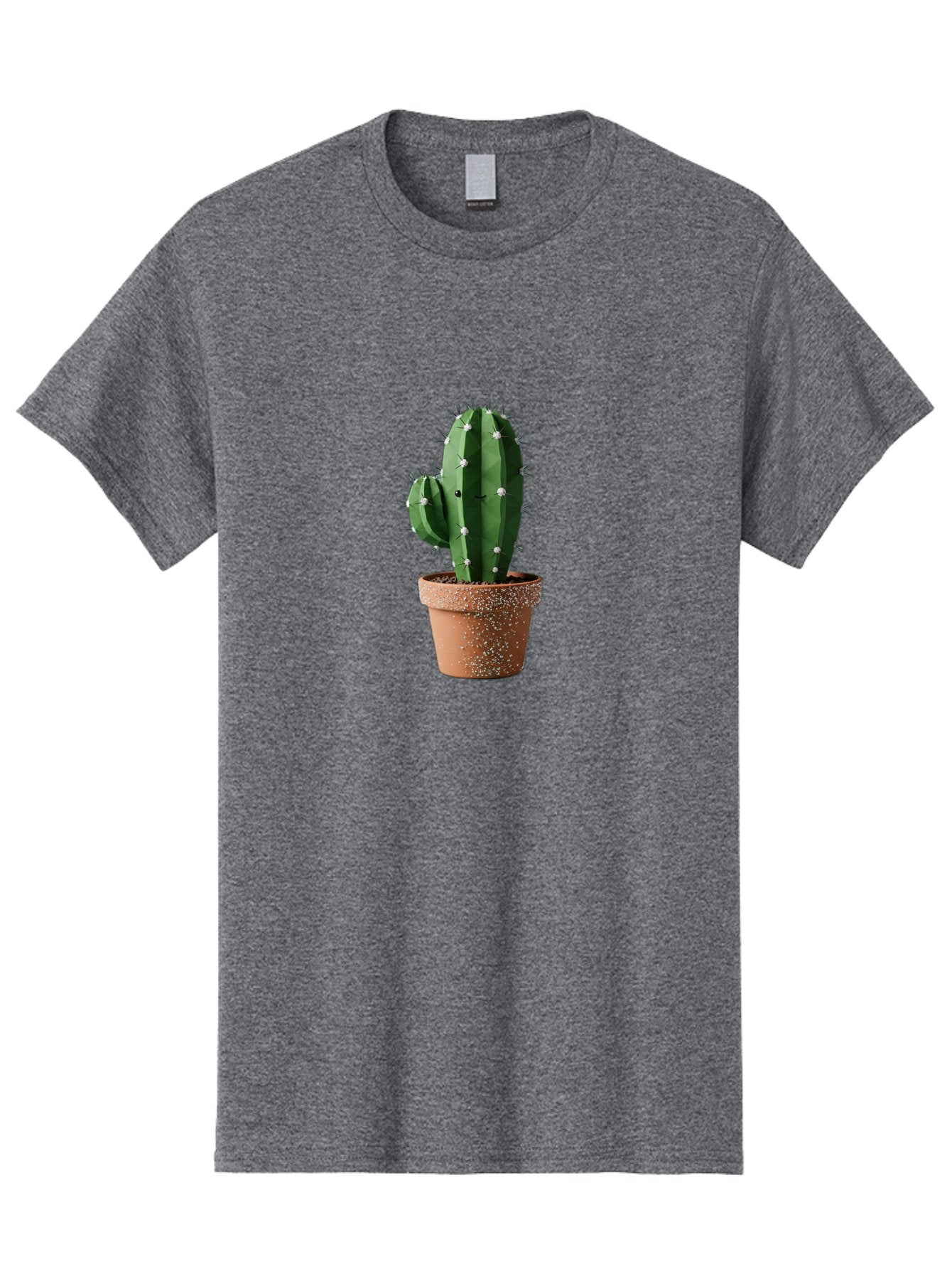 Cactus Men'S Graphic Tee, 100% Cotton, Comfortable Casual Summer Wear, Machine Washable, Cactus Plant, Terracotta Pot, Prickly Pear Cactus, Desert Flora, Succulent Plants, Indoor Plants, Gardening, Pot With Speckles, Cactus With Sharp Spines Bac771