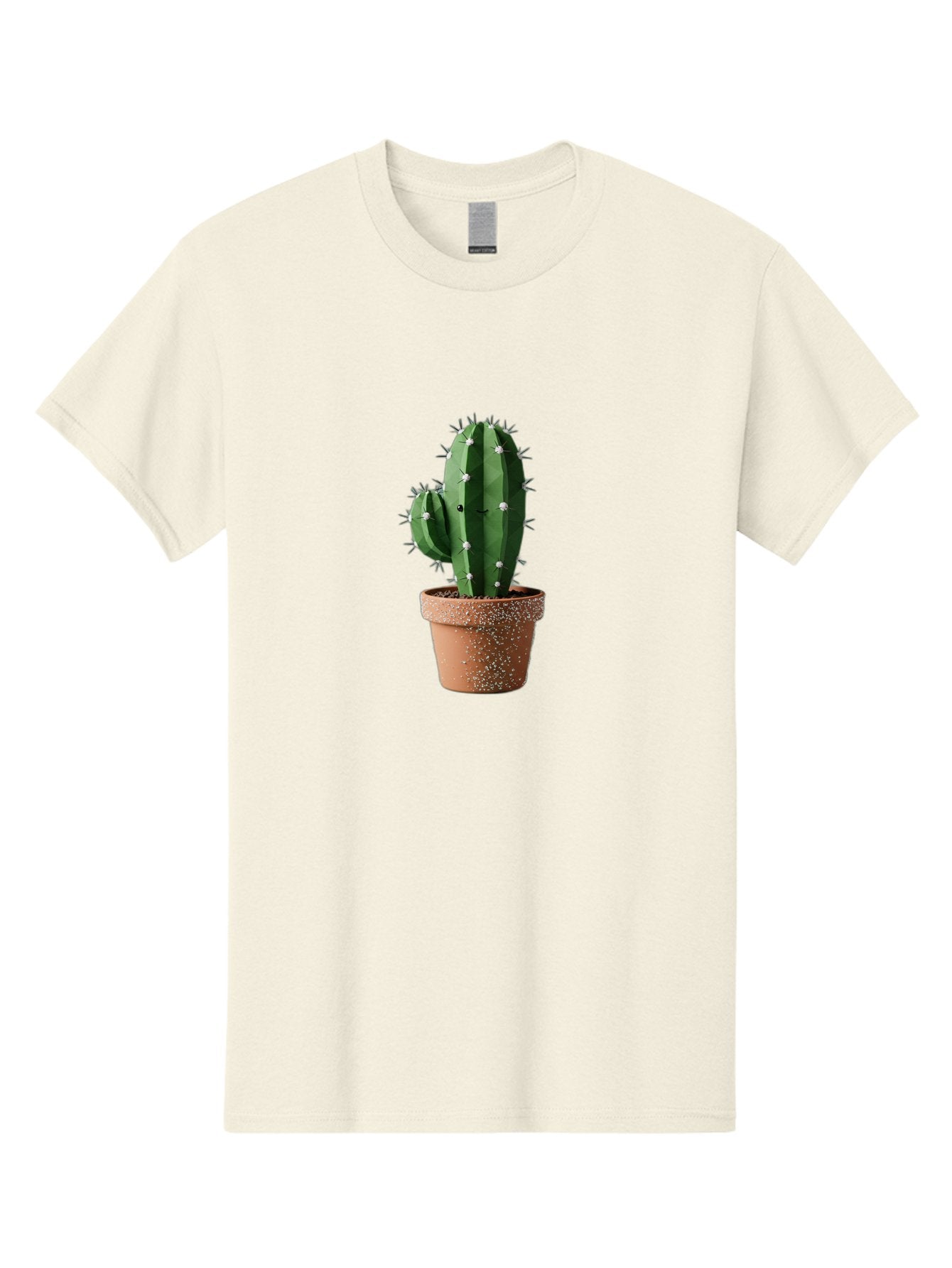 Cactus Men'S Graphic Tee, 100% Cotton, Comfortable Casual Summer Wear, Machine Washable, Cactus Plant, Terracotta Pot, Prickly Pear Cactus, Desert Flora, Succulent Plants, Indoor Plants, Gardening, Pot With Speckles, Cactus With Sharp Spines Bac771 3