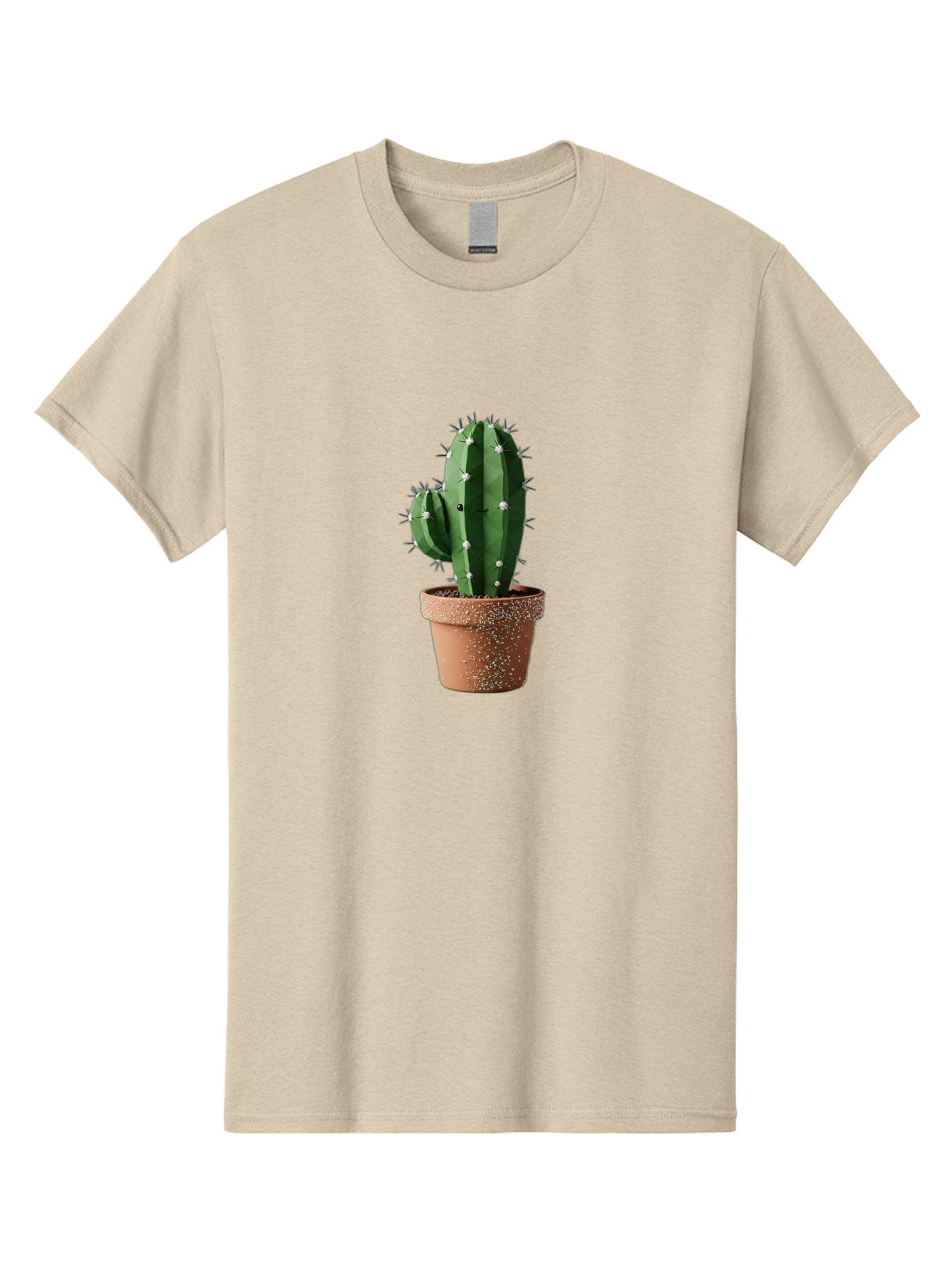 Cactus Men'S Graphic Tee, 100% Cotton, Comfortable Casual Summer Wear, Machine Washable, Cactus Plant, Terracotta Pot, Prickly Pear Cactus, Desert Flora, Succulent Plants, Indoor Plants, Gardening, Pot With Speckles, Cactus With Sharp Spines Bac771 10