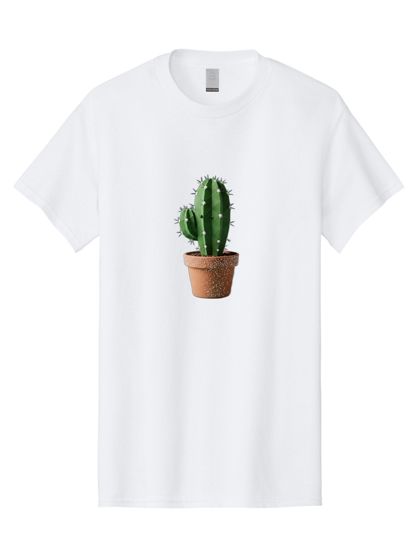 Cactus Men'S Graphic Tee, 100% Cotton, Comfortable Casual Summer Wear, Machine Washable, Cactus Plant, Terracotta Pot, Prickly Pear Cactus, Desert Flora, Succulent Plants, Indoor Plants, Gardening, Pot With Speckles, Cactus With Sharp Spines Bac771 4