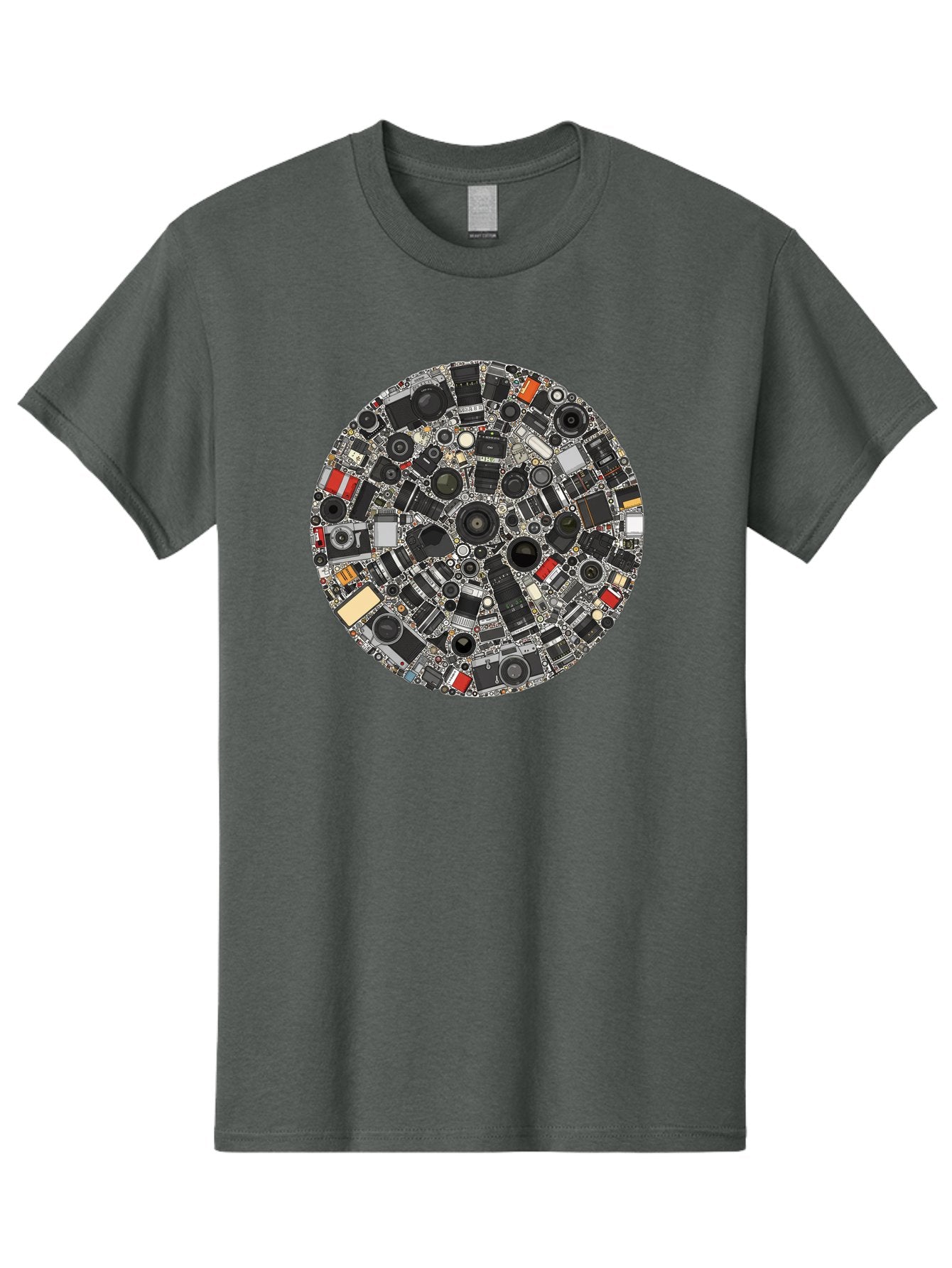 Camera-Parts-Mosaic Men'S Graphic Tee, 100% Cotton, Comfortable Casual Summer Wear, Machine Washable, Camera Parts, Lenses, Photography Equipment, Vintage Cameras, Camera Accessories, Photography Gear, Camera Lenses, Camera Collage, Bac773 9