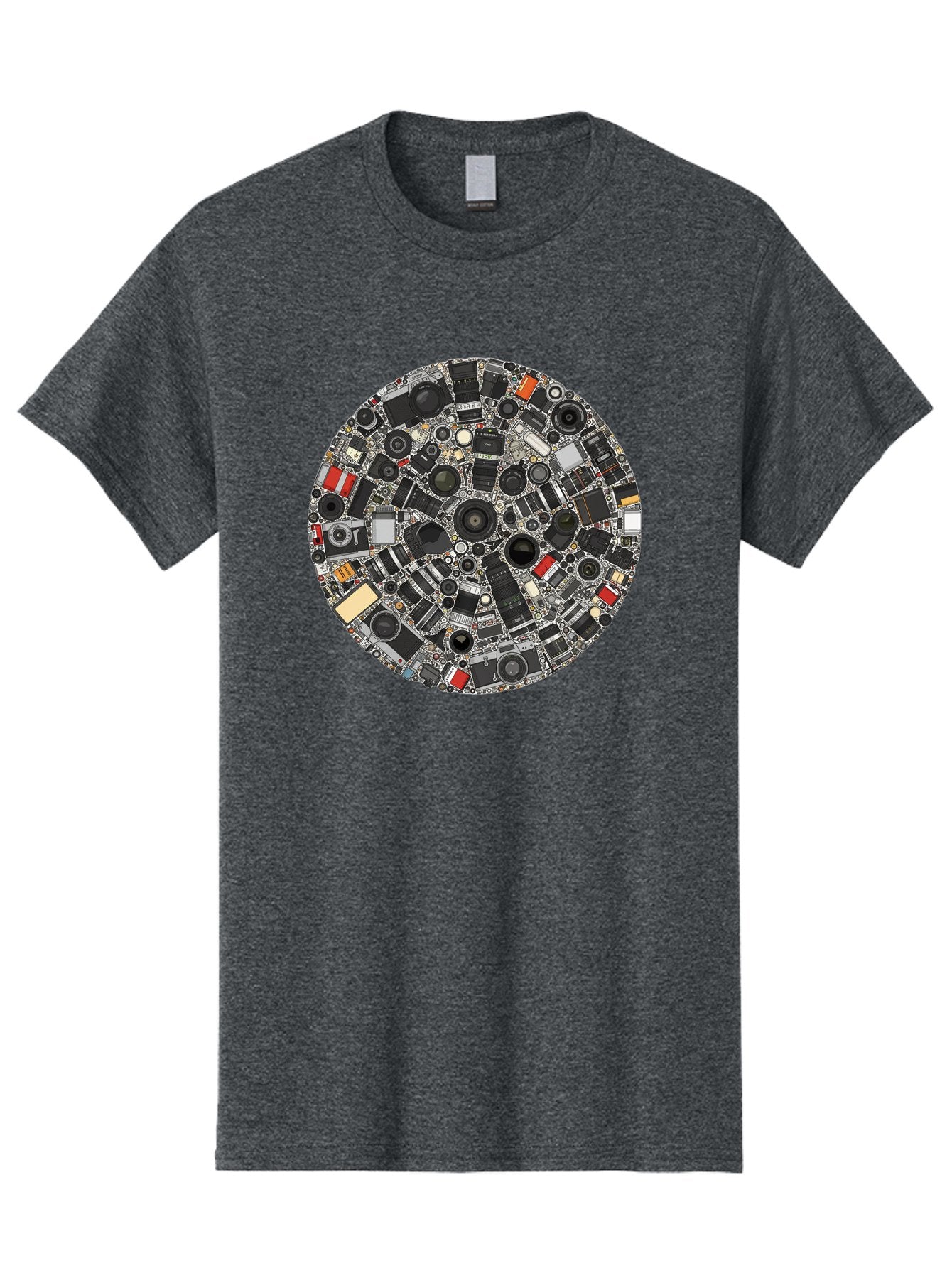 Camera-Parts-Mosaic Men'S Graphic Tee, 100% Cotton, Comfortable Casual Summer Wear, Machine Washable, Camera Parts, Lenses, Photography Equipment, Vintage Cameras, Camera Accessories, Photography Gear, Camera Lenses, Camera Collage, Bac773 7