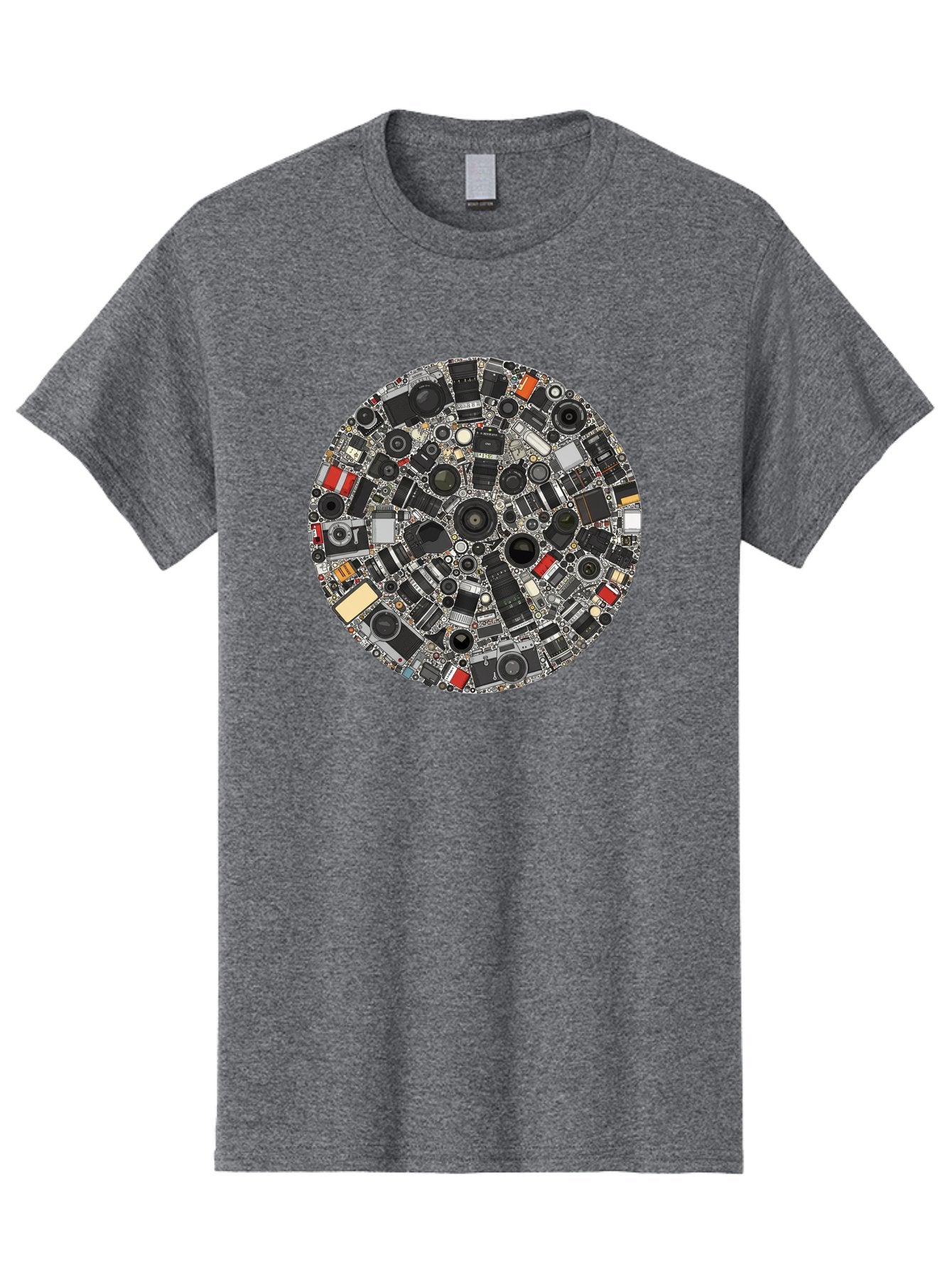 Camera-Parts-Mosaic Men'S Graphic Tee, 100% Cotton, Comfortable Casual Summer Wear, Machine Washable, Camera Parts, Lenses, Photography Equipment, Vintage Cameras, Camera Accessories, Photography Gear, Camera Lenses, Camera Collage, Bac773 14