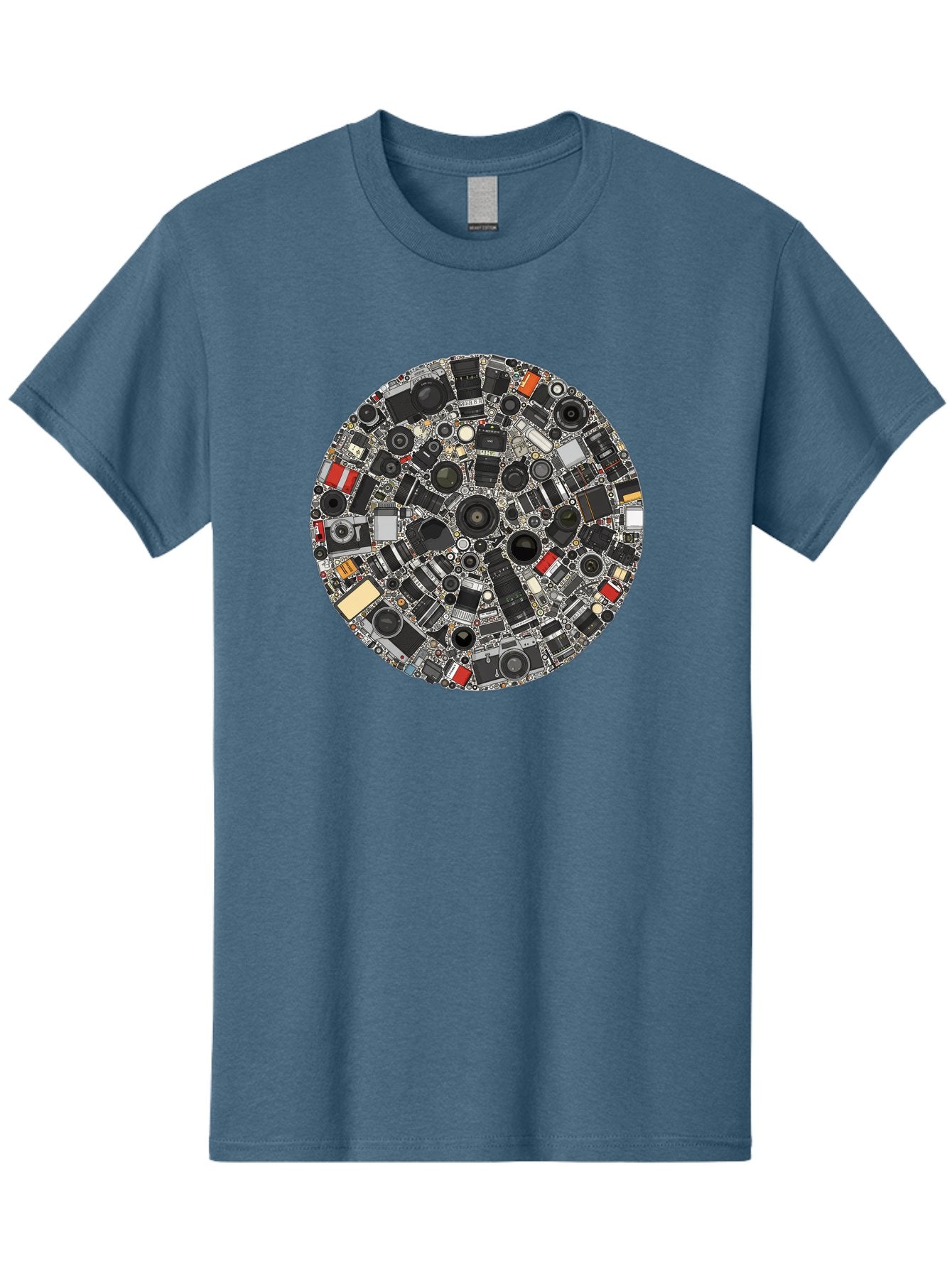 Camera-Parts-Mosaic Men'S Graphic Tee, 100% Cotton, Comfortable Casual Summer Wear, Machine Washable, Camera Parts, Lenses, Photography Equipment, Vintage Cameras, Camera Accessories, Photography Gear, Camera Lenses, Camera Collage, Bac773 6