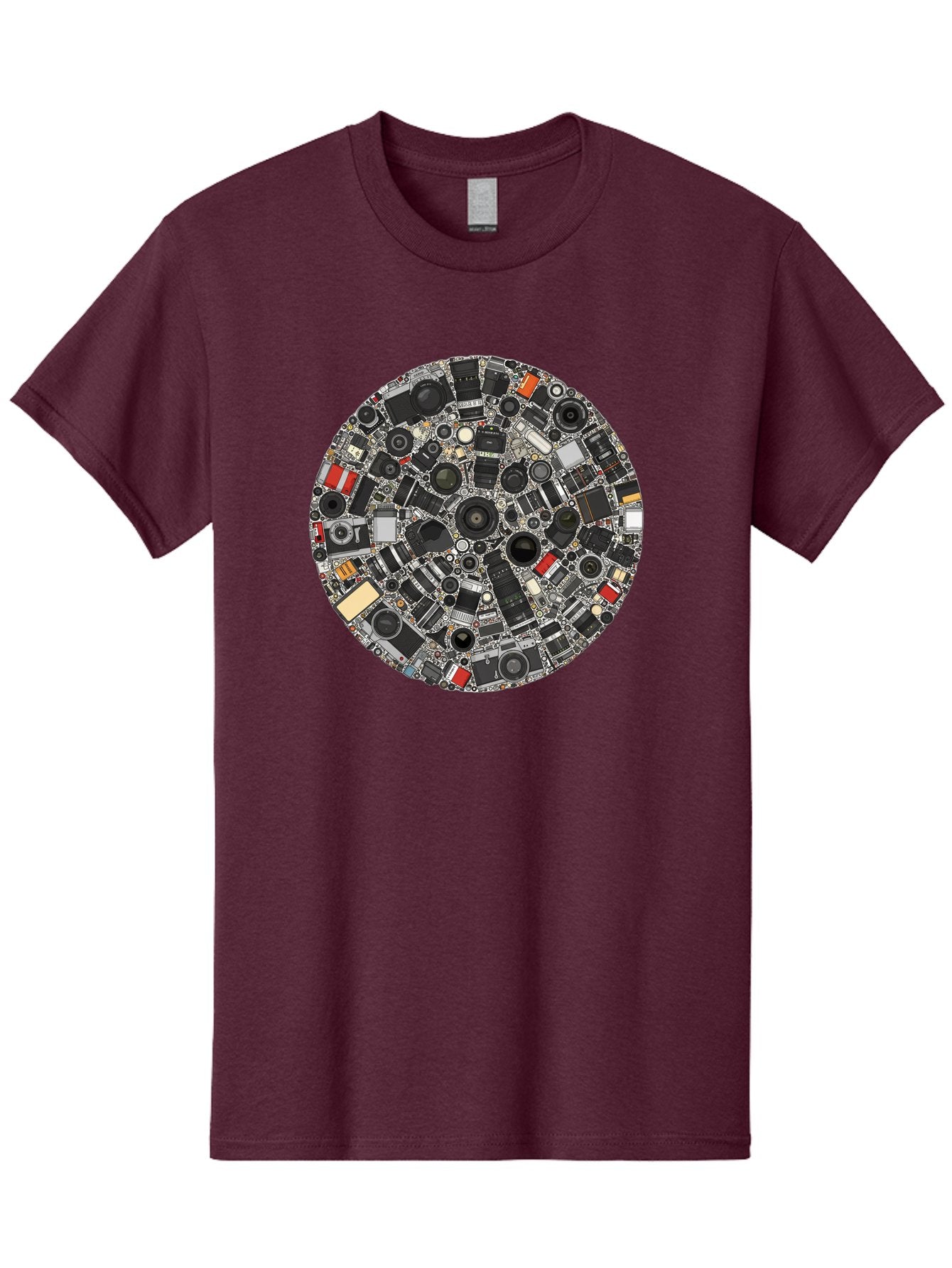 Camera-Parts-Mosaic Men'S Graphic Tee, 100% Cotton, Comfortable Casual Summer Wear, Machine Washable, Camera Parts, Lenses, Photography Equipment, Vintage Cameras, Camera Accessories, Photography Gear, Camera Lenses, Camera Collage, Bac773 8