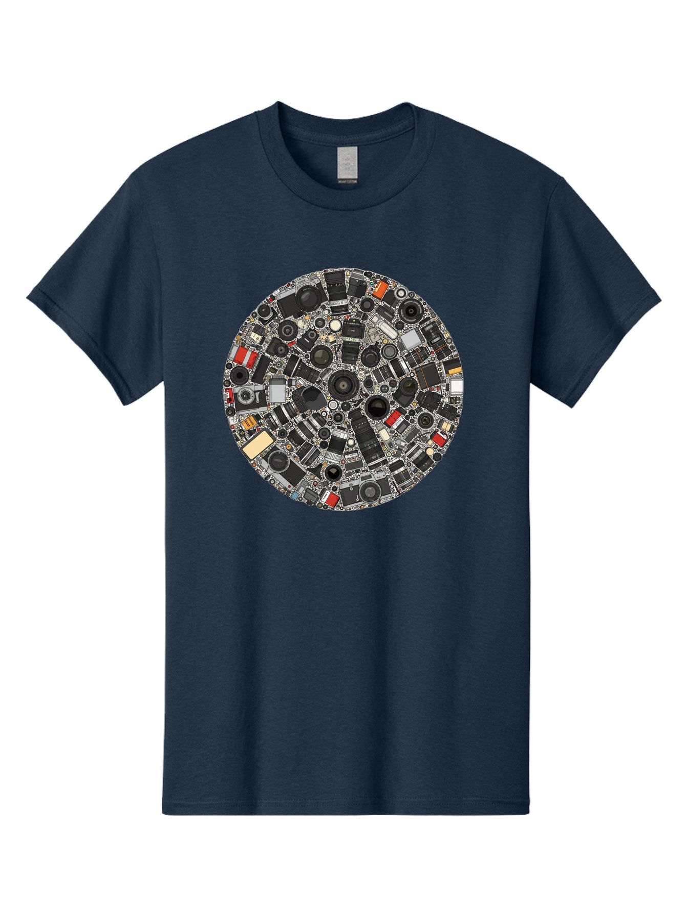 Camera-Parts-Mosaic Men'S Graphic Tee, 100% Cotton, Comfortable Casual Summer Wear, Machine Washable, Camera Parts, Lenses, Photography Equipment, Vintage Cameras, Camera Accessories, Photography Gear, Camera Lenses, Camera Collage, Bac773 4