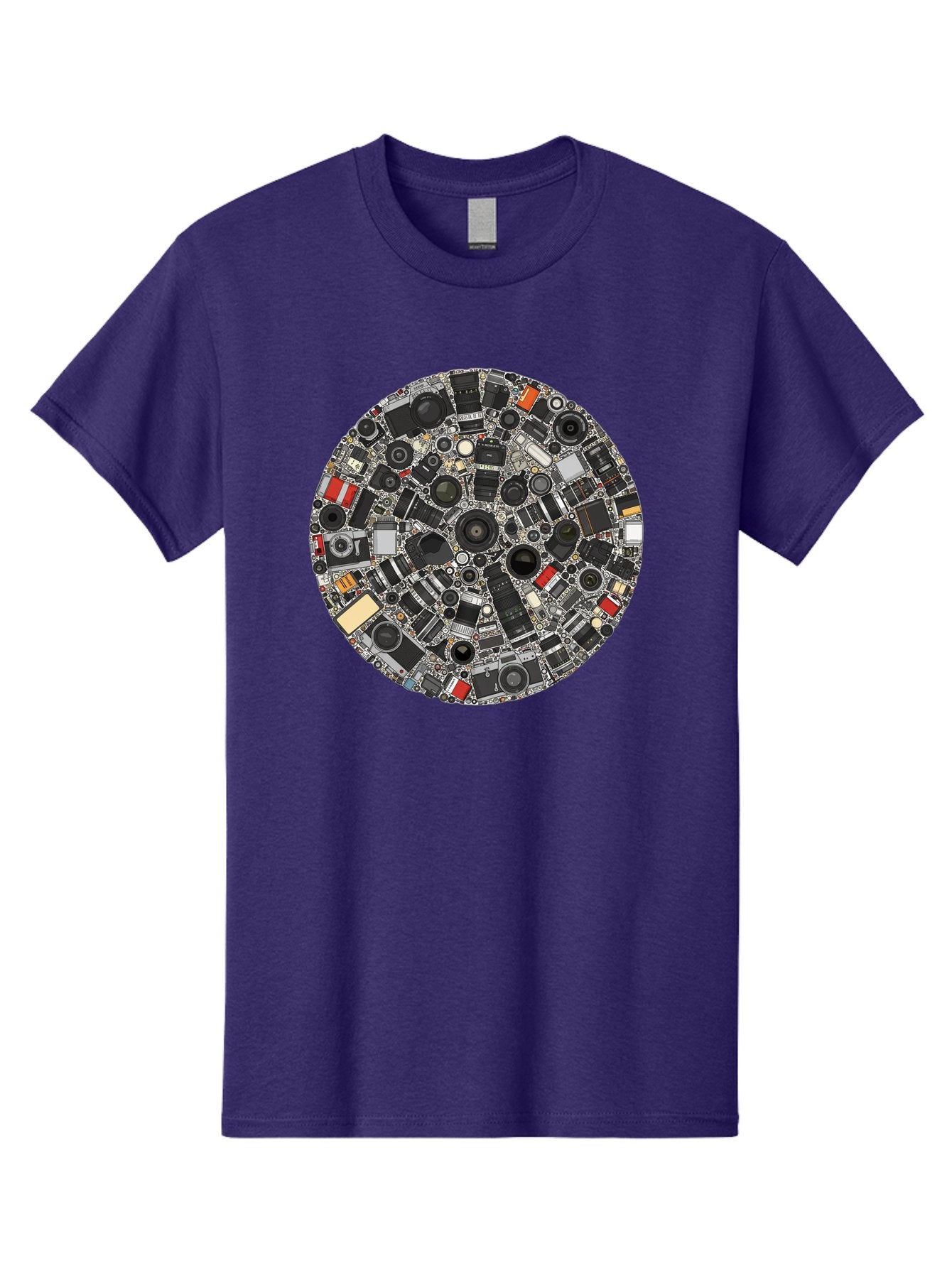 Camera-Parts-Mosaic Men'S Graphic Tee, 100% Cotton, Comfortable Casual Summer Wear, Machine Washable, Camera Parts, Lenses, Photography Equipment, Vintage Cameras, Camera Accessories, Photography Gear, Camera Lenses, Camera Collage, Bac773