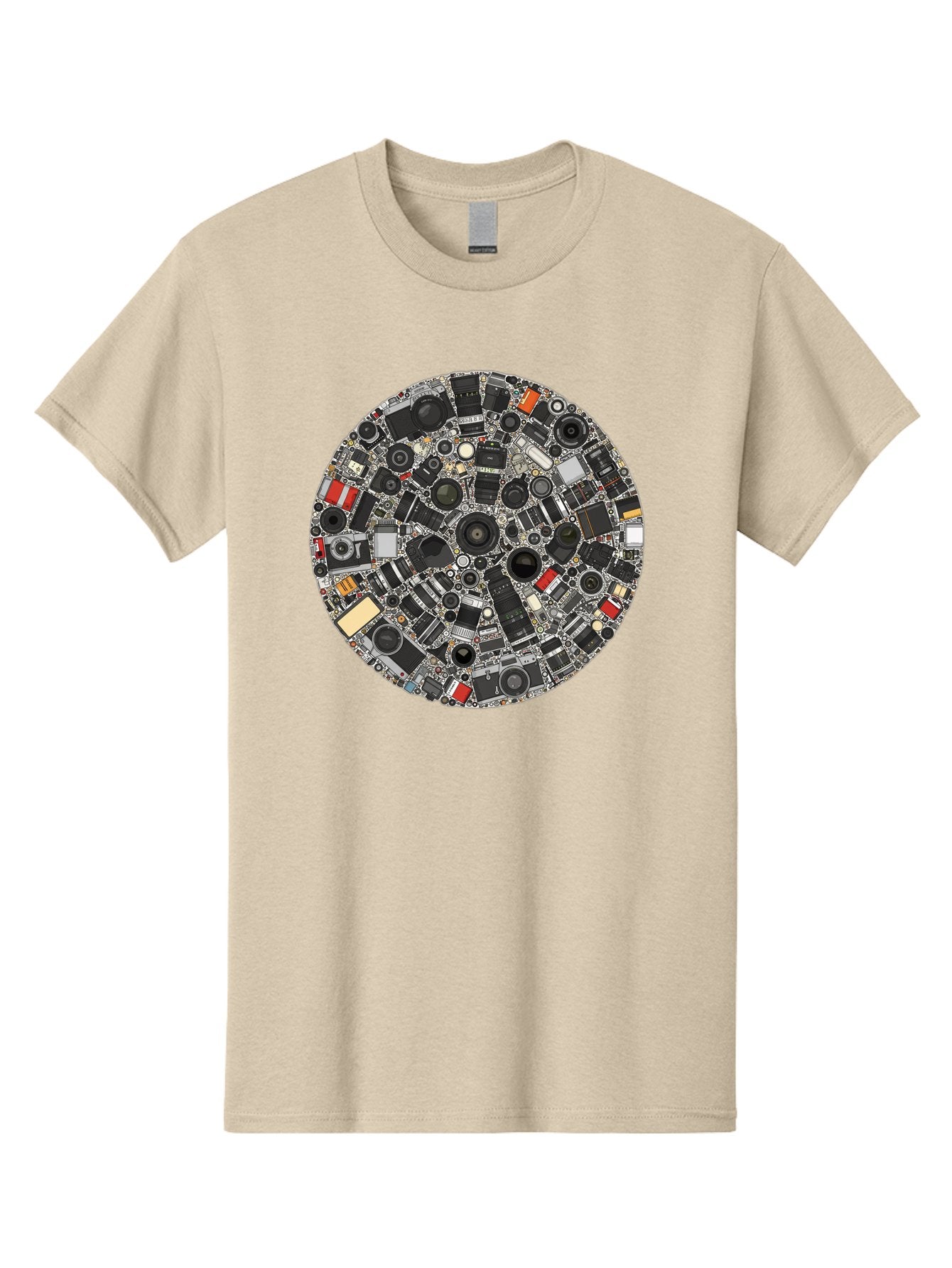 Camera-Parts-Mosaic Men'S Graphic Tee, 100% Cotton, Comfortable Casual Summer Wear, Machine Washable, Camera Parts, Lenses, Photography Equipment, Vintage Cameras, Camera Accessories, Photography Gear, Camera Lenses, Camera Collage, Bac773 11