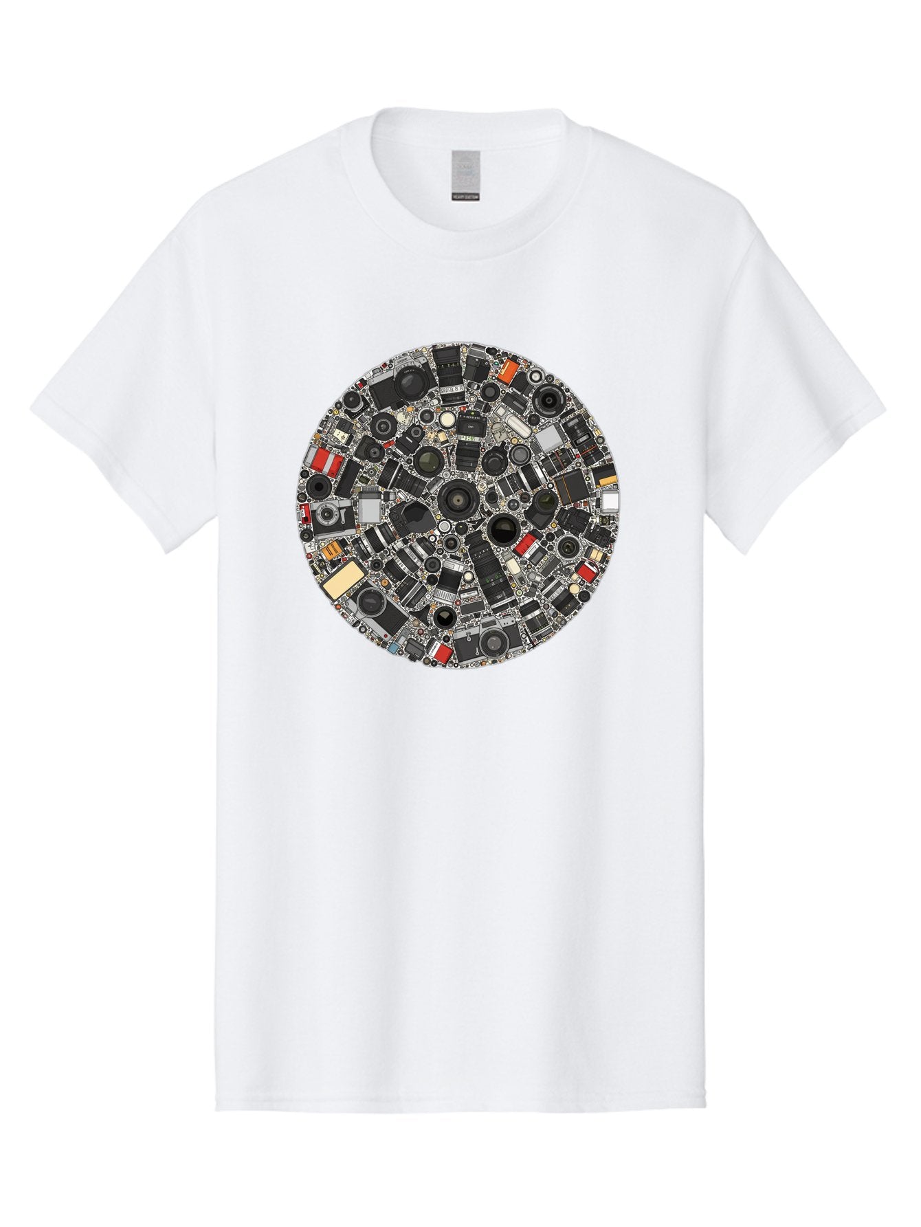 Camera-Parts-Mosaic Men'S Graphic Tee, 100% Cotton, Comfortable Casual Summer Wear, Machine Washable, Camera Parts, Lenses, Photography Equipment, Vintage Cameras, Camera Accessories, Photography Gear, Camera Lenses, Camera Collage, Bac773 13